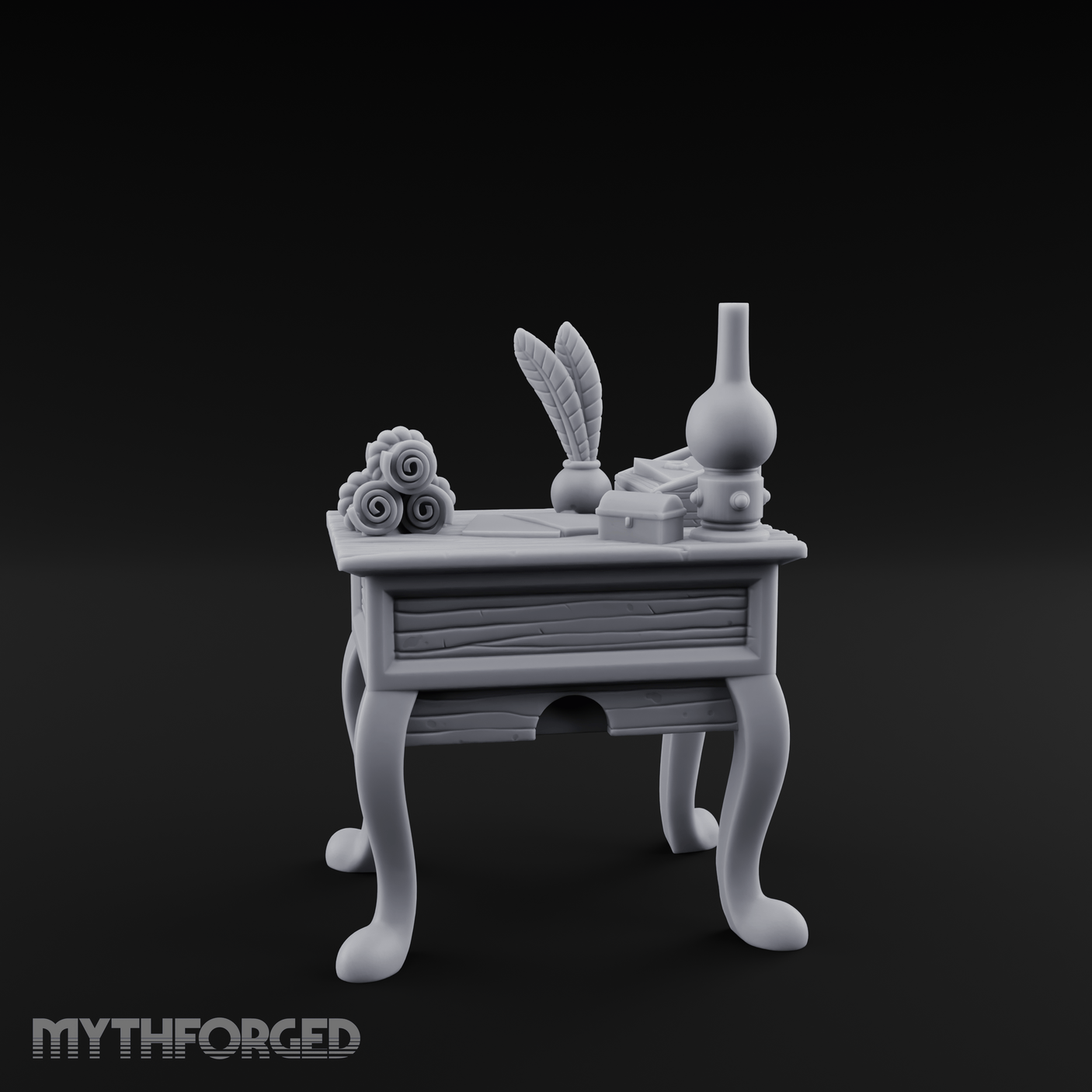 Alchemist's Curiosity Desk Miniature for Dungeons and Dragons, Pathfinder or other TTRPGs