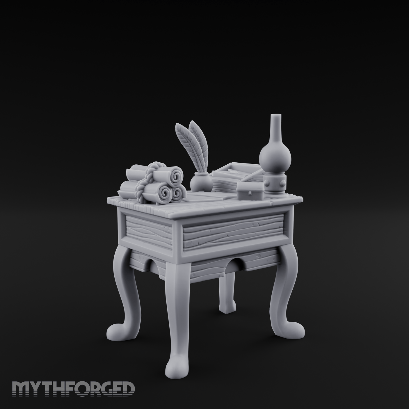 Alchemist's Curiosity Desk Miniature for Dungeons and Dragons, Pathfinder or other TTRPGs