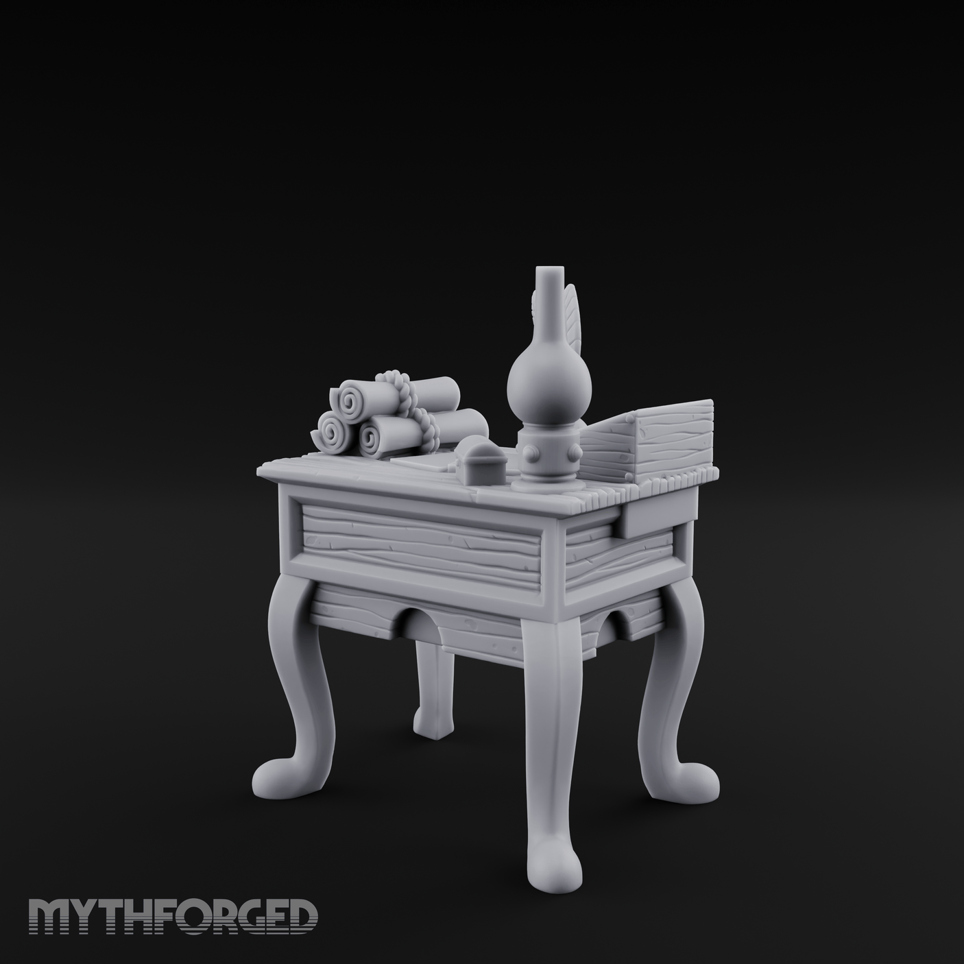 Alchemist's Curiosity Desk Miniature for Dungeons and Dragons, Pathfinder or other TTRPGs