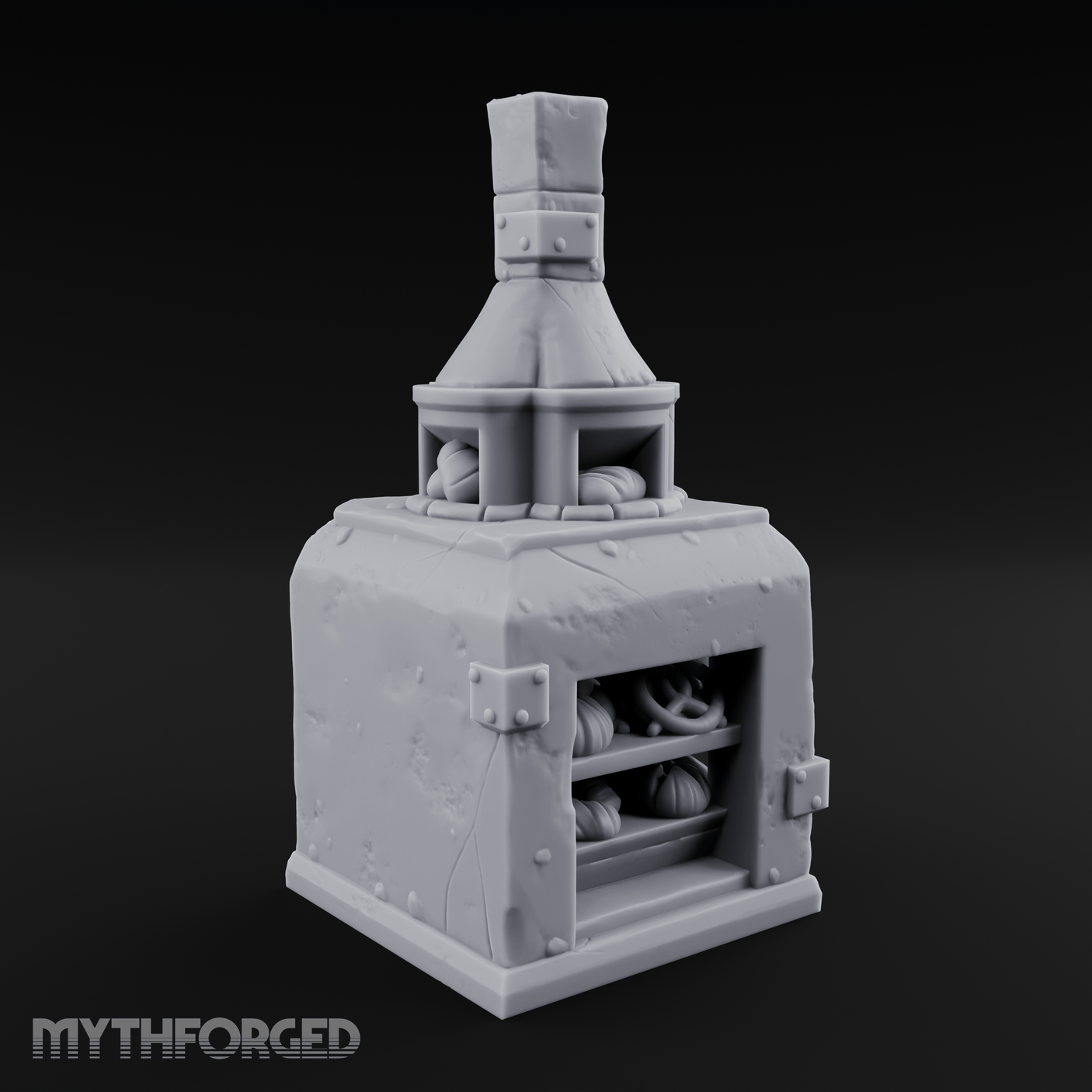 Bread-Filled Baker's Oven Miniature for Dungeons and Dragons, Pathfinder or other TTRPGs