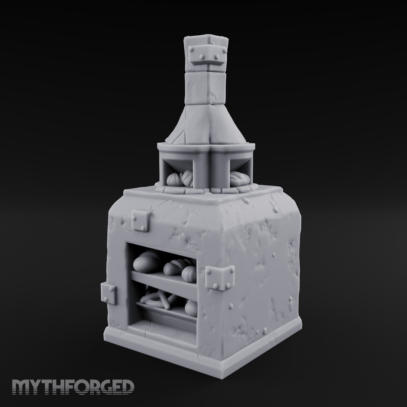 Bread-Filled Baker's Oven Miniature for Dungeons and Dragons, Pathfinder or other TTRPGs