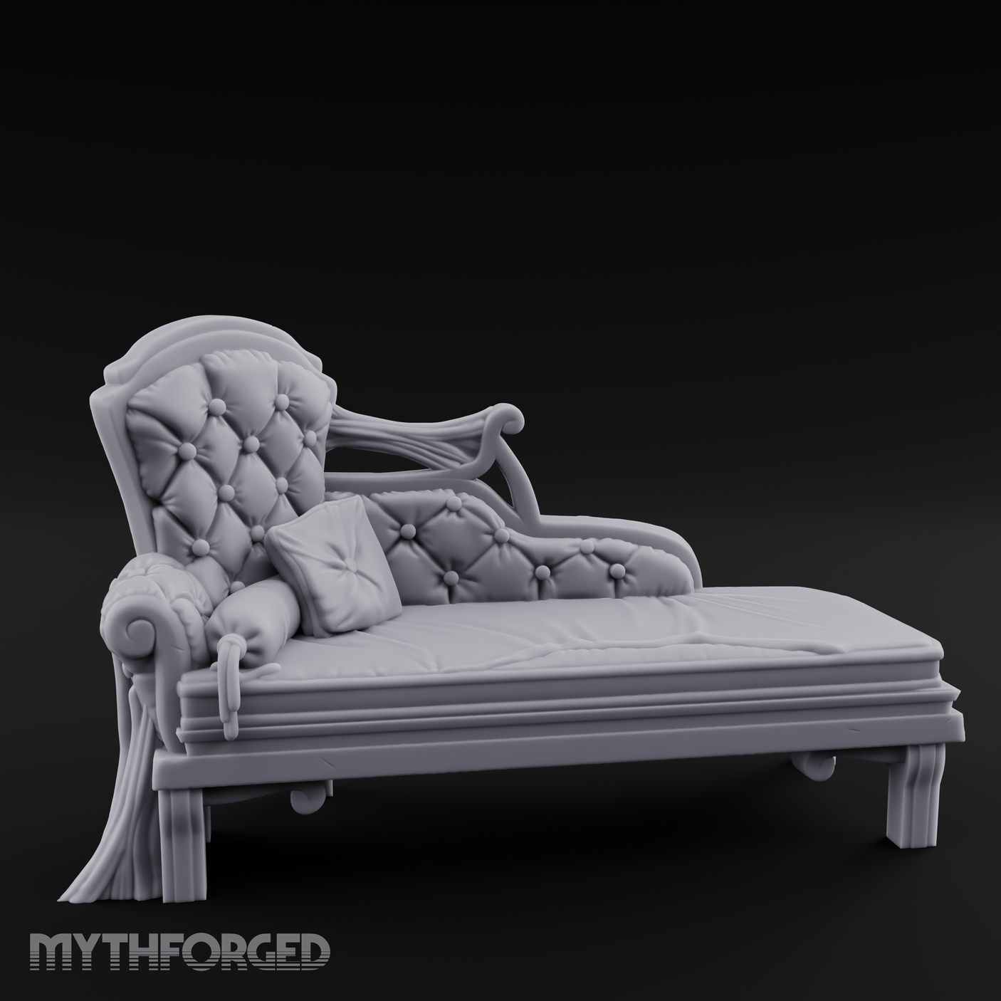 Tufted Noble Chaise Lounge Miniature for Dungeons and Dragons, Pathfinder or other TTRPGs