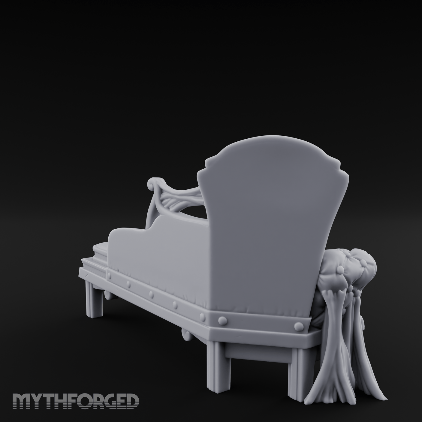 Tufted Noble Chaise Lounge Miniature for Dungeons and Dragons, Pathfinder or other TTRPGs