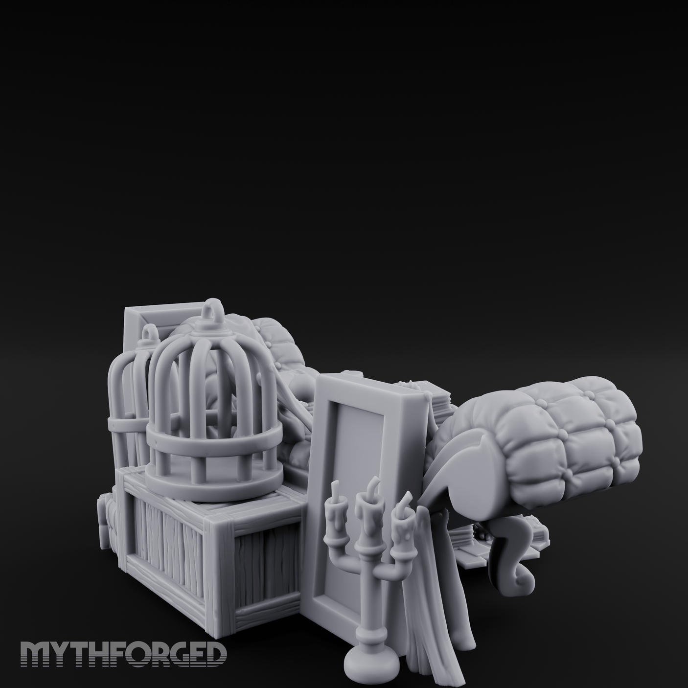 Opulent Noble's Lounge Set Miniature for Dungeons and Dragons, Pathfinder or other TTRPGs