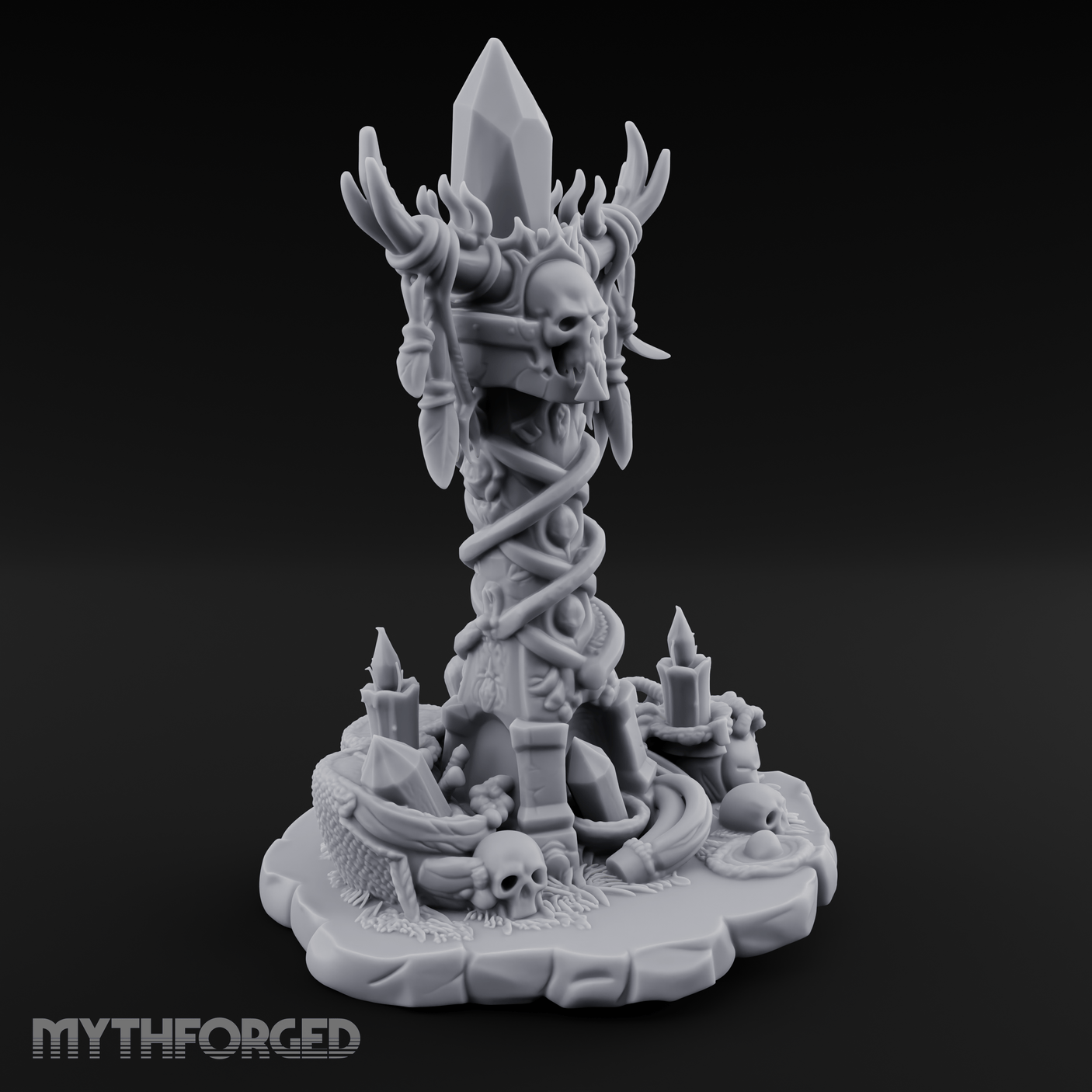 Necrotic Spell Totem Miniature for Dungeons and Dragons, Pathfinder or other TTRPGs