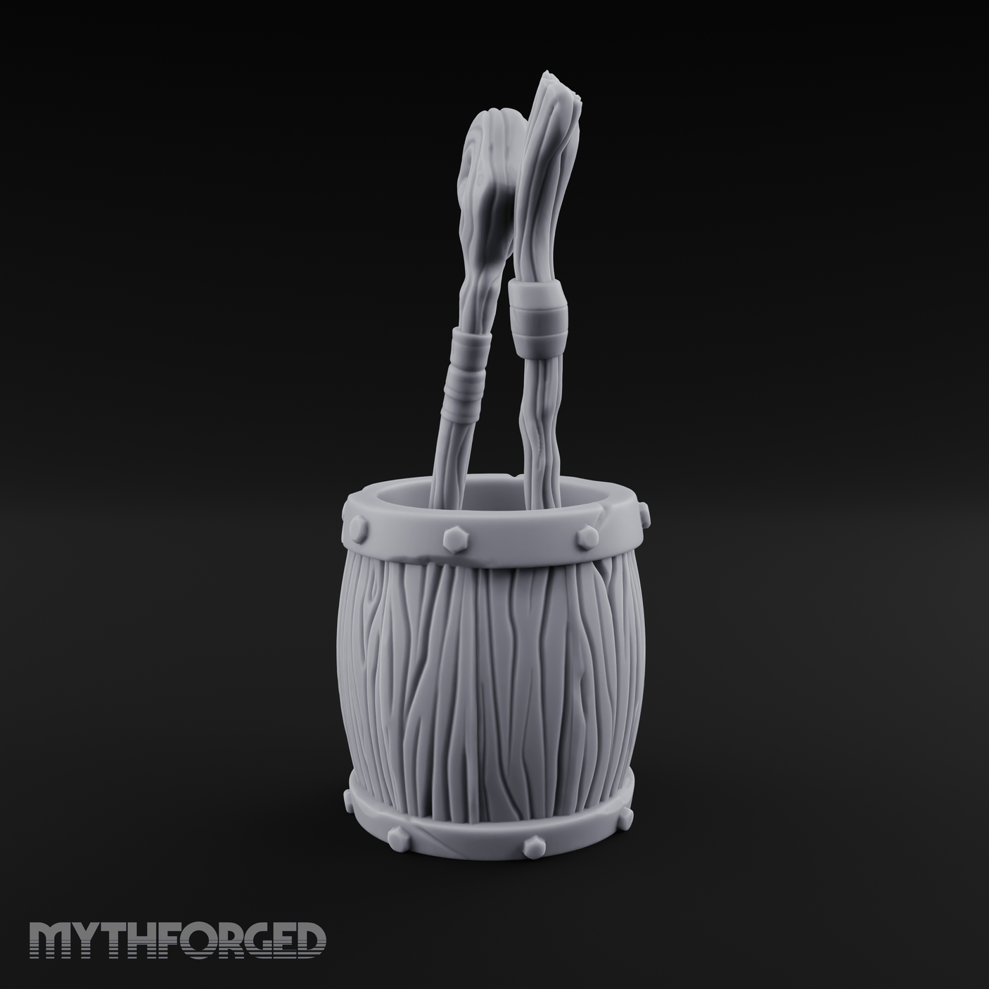 Wizard's Staff Barrel Miniature for Dungeons and Dragons, Pathfinder or other TTRPGs