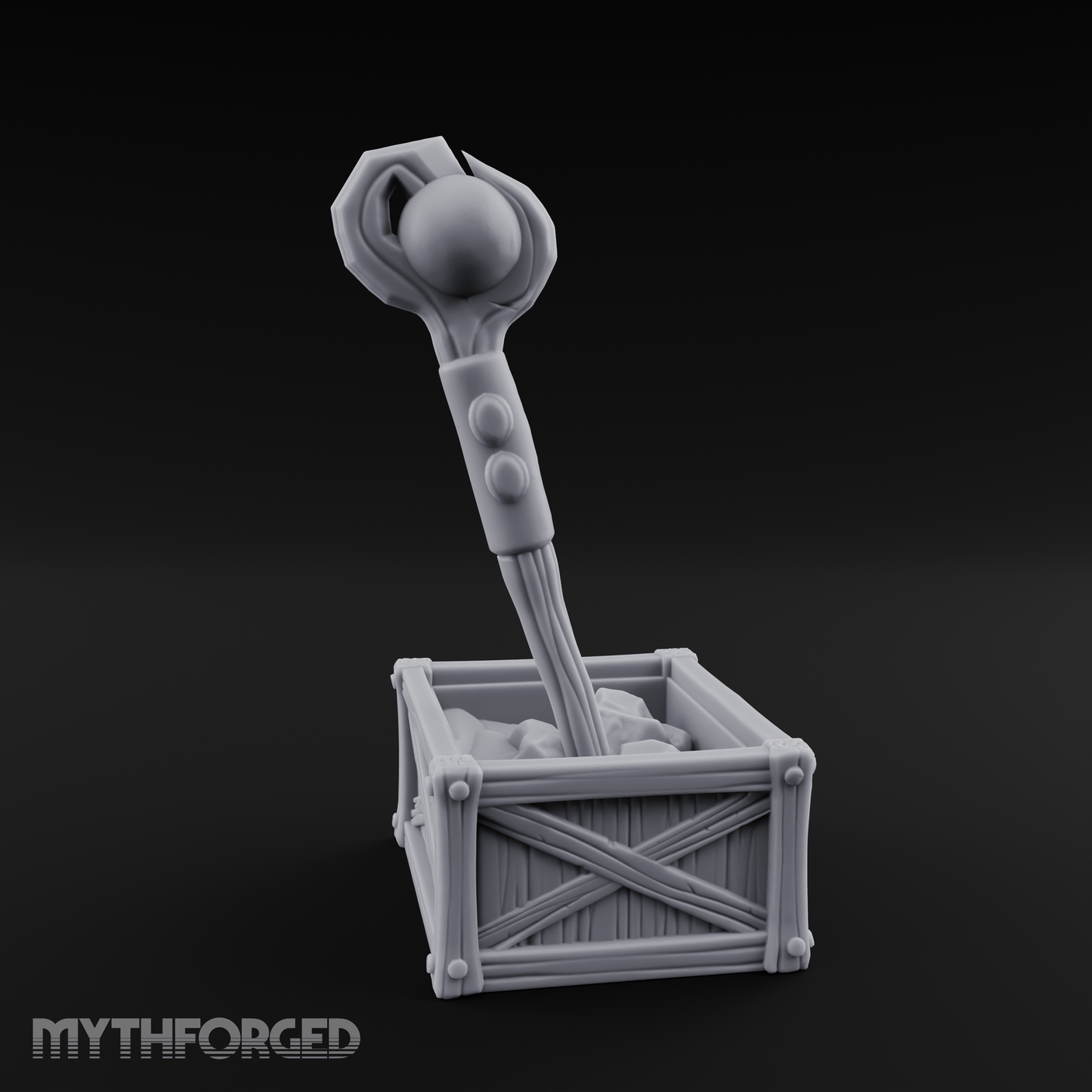 Enchanted Wizard Staff Crate Miniature for Dungeons and Dragons, Pathfinder or other TTRPGs