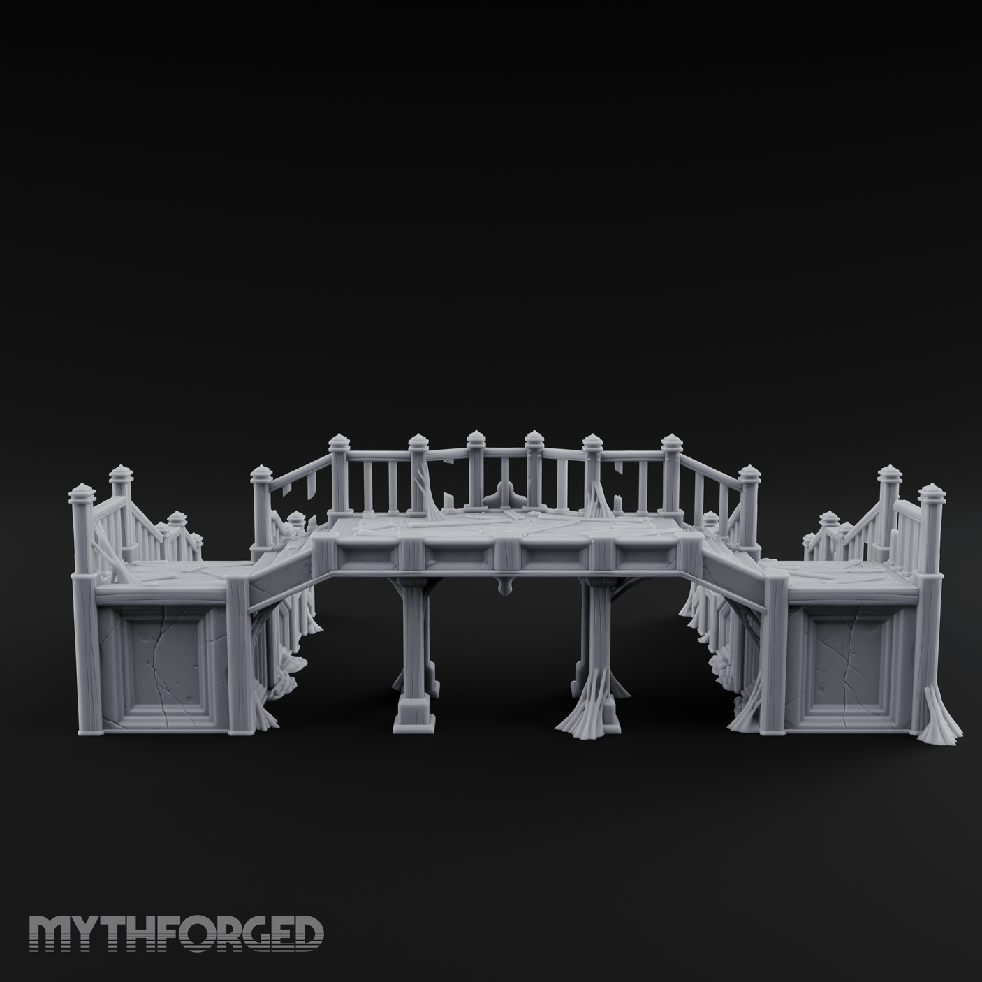 Dual-Staircase Overlook Miniature for Dungeons and Dragons, Pathfinder or other TTRPGs