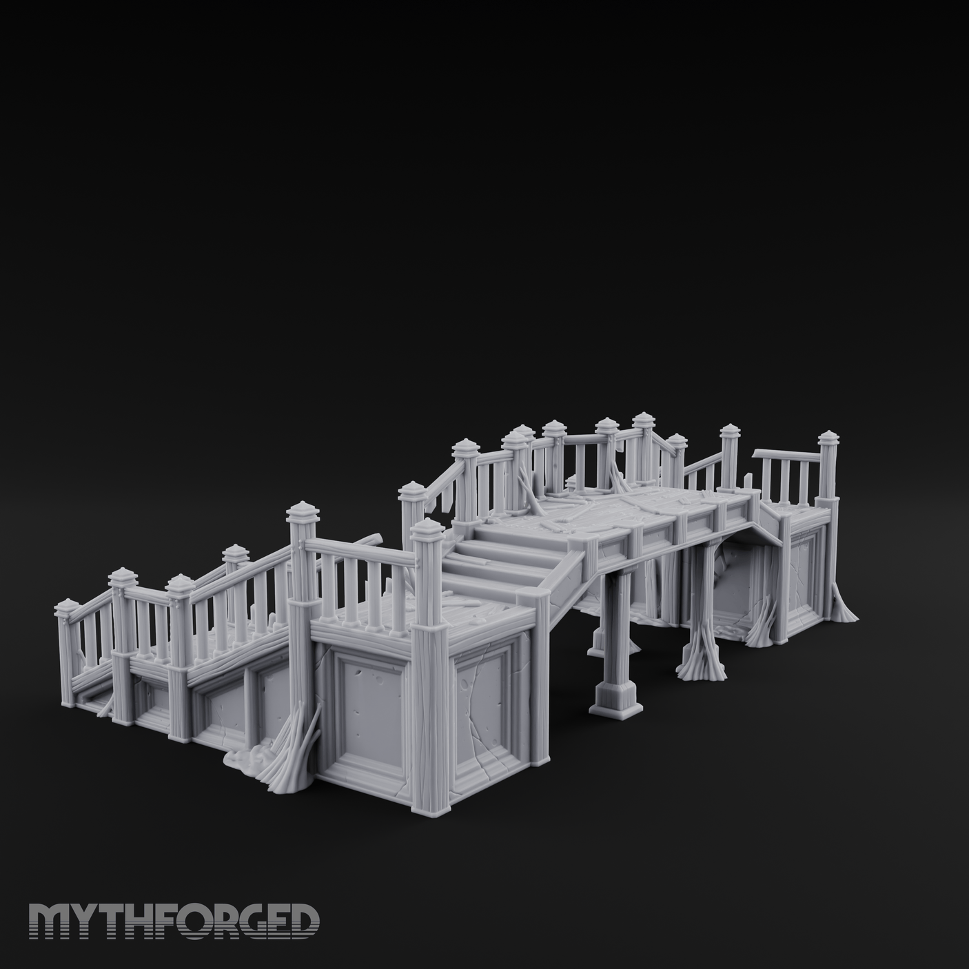 Dual-Staircase Overlook Miniature for Dungeons and Dragons, Pathfinder or other TTRPGs