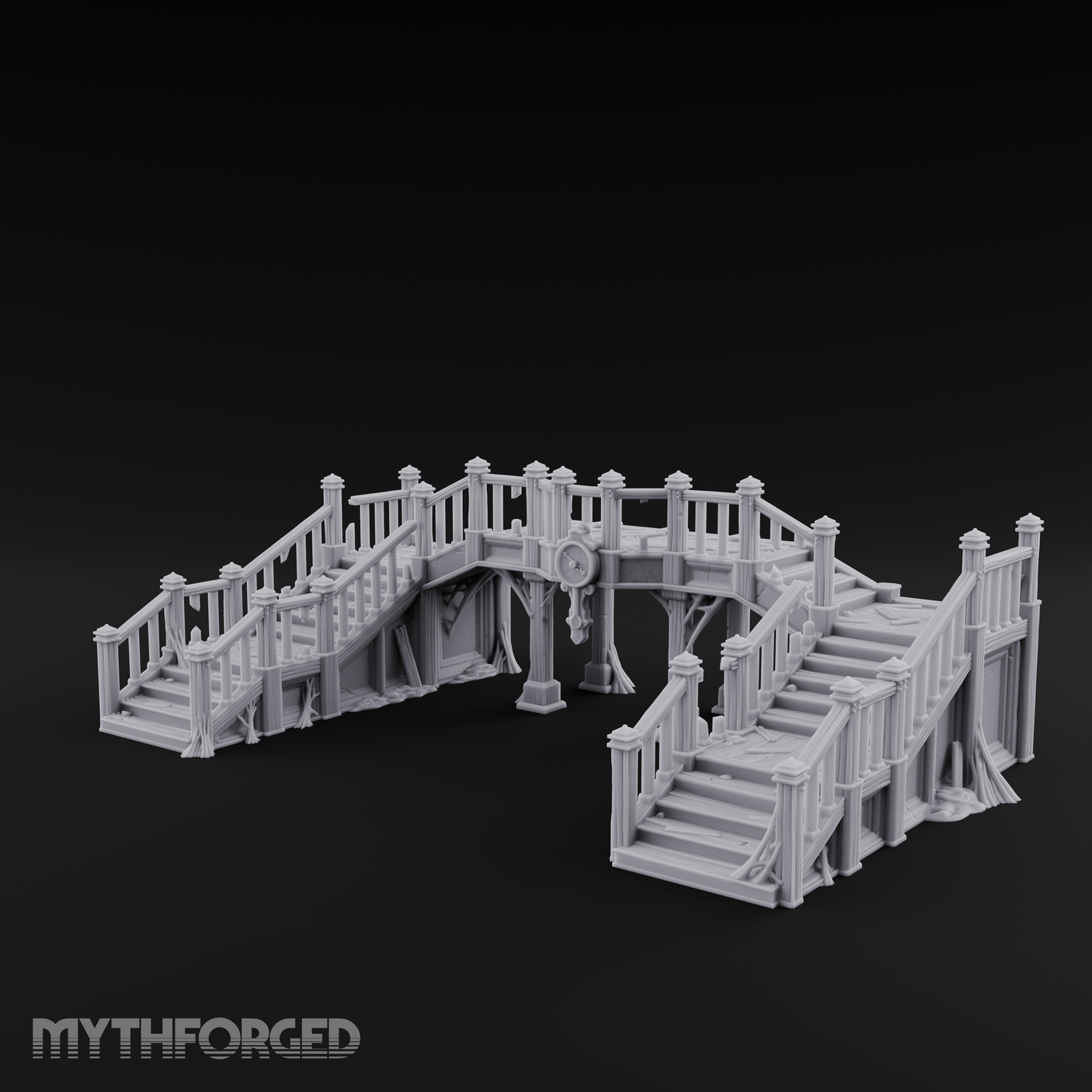 Dual-Staircase Overlook Miniature for Dungeons and Dragons, Pathfinder or other TTRPGs