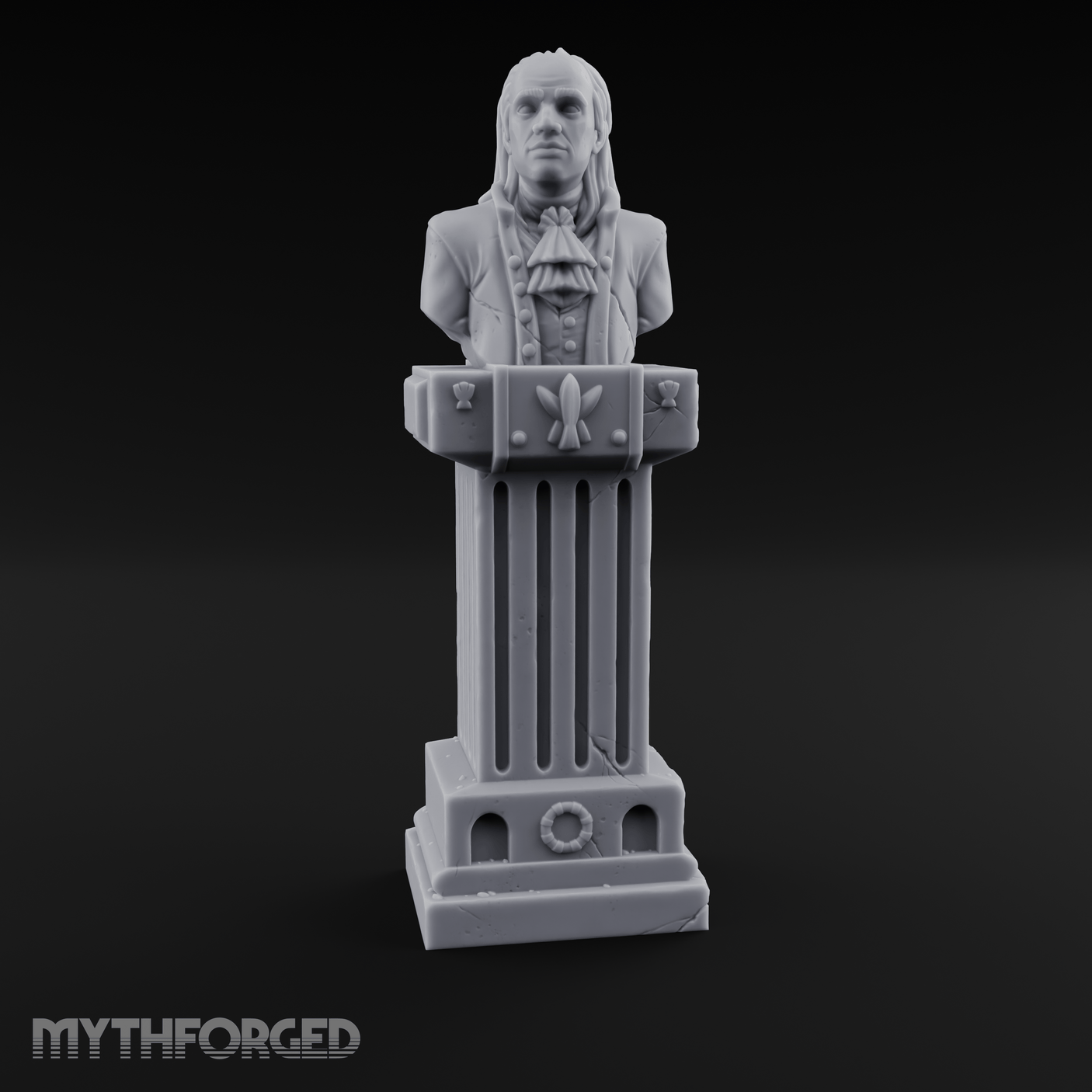 Marble-Columned Noble Bust Monument Miniature for Dungeons and Dragons, Pathfinder or other TTRPGs