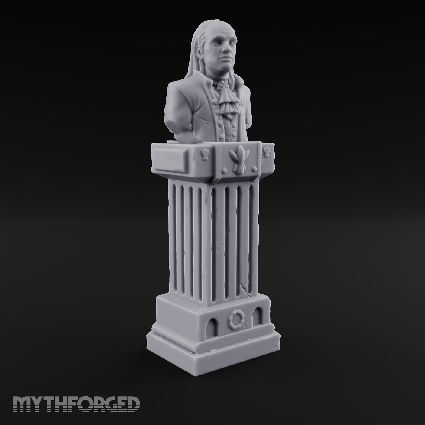 Marble-Columned Noble Bust Monument Miniature for Dungeons and Dragons, Pathfinder or other TTRPGs