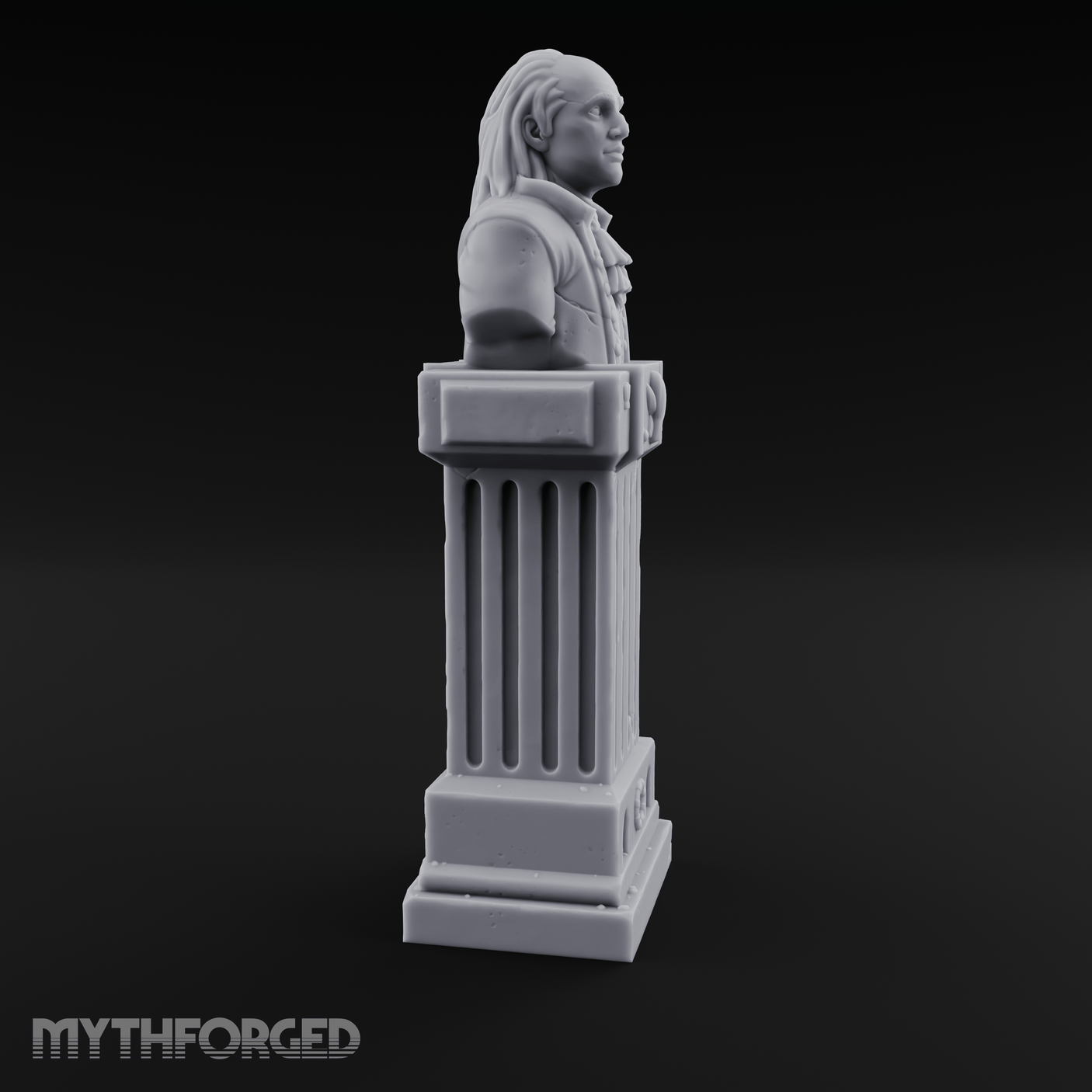 Marble-Columned Noble Bust Monument Miniature for Dungeons and Dragons, Pathfinder or other TTRPGs