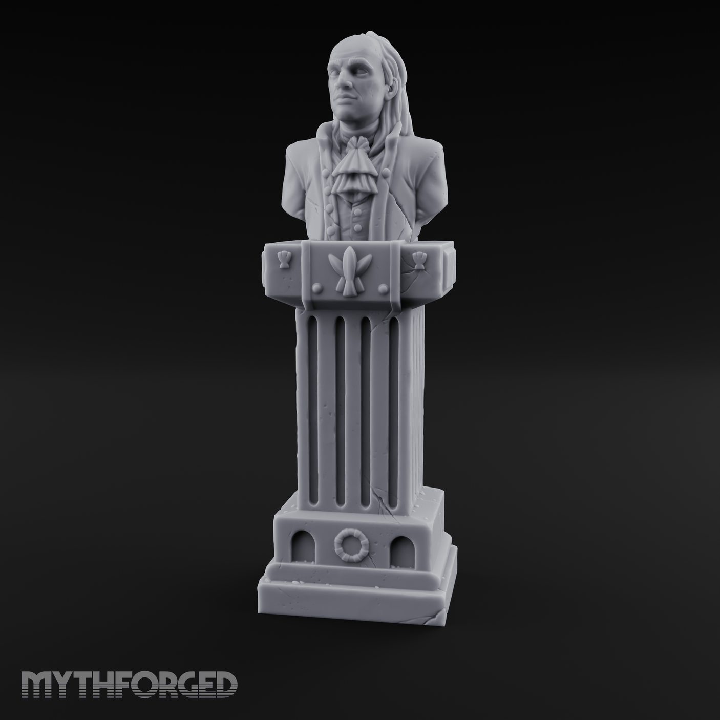 Marble-Columned Noble Bust Monument Miniature for Dungeons and Dragons, Pathfinder or other TTRPGs