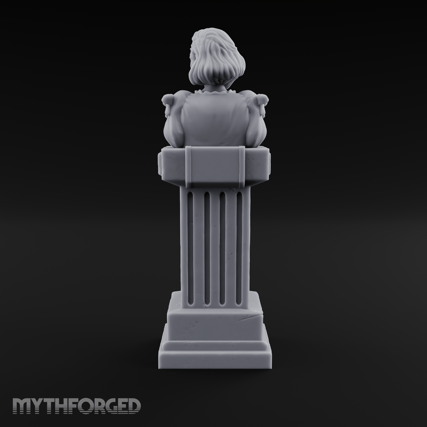 Pedestal-Mounted Noble Woman Bust Miniature for Dungeons and Dragons, Pathfinder or other TTRPGs