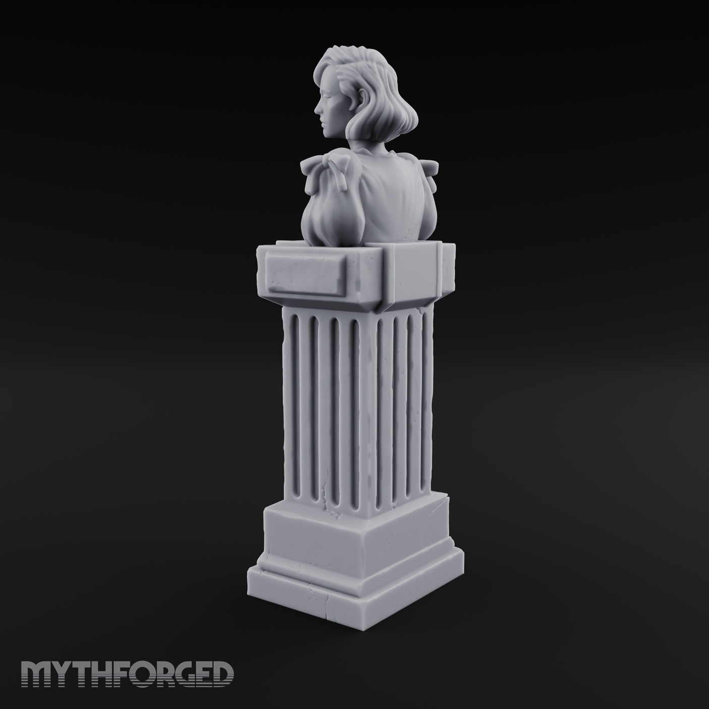 Pedestal-Mounted Noble Woman Bust Miniature for Dungeons and Dragons, Pathfinder or other TTRPGs