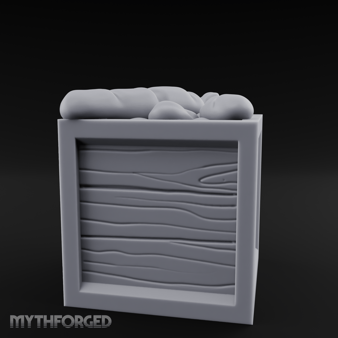 Overstuffed Wooden Supply Crate Miniature for Dungeons and Dragons, Pathfinder or other TTRPGs