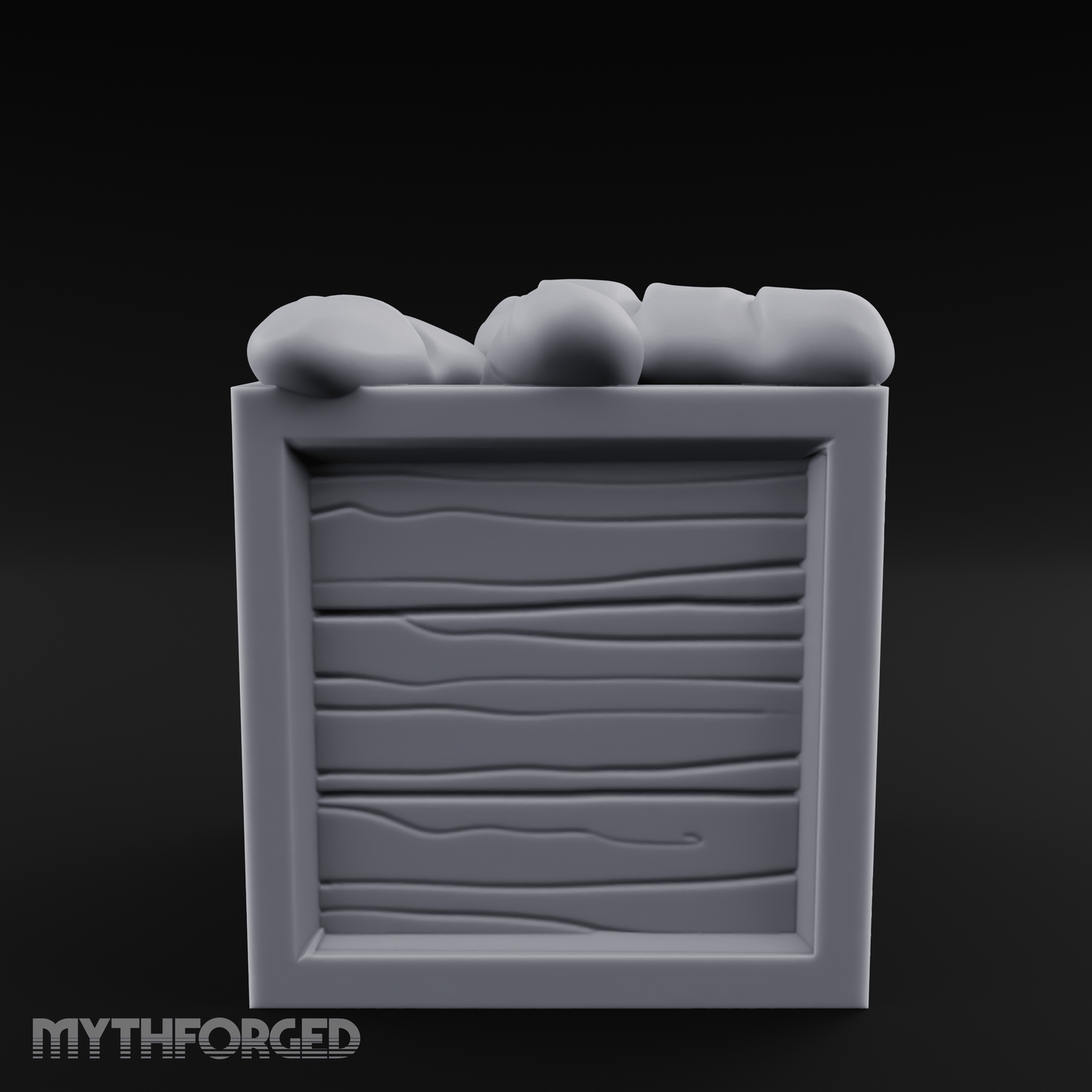 Overstuffed Wooden Supply Crate Miniature for Dungeons and Dragons, Pathfinder or other TTRPGs