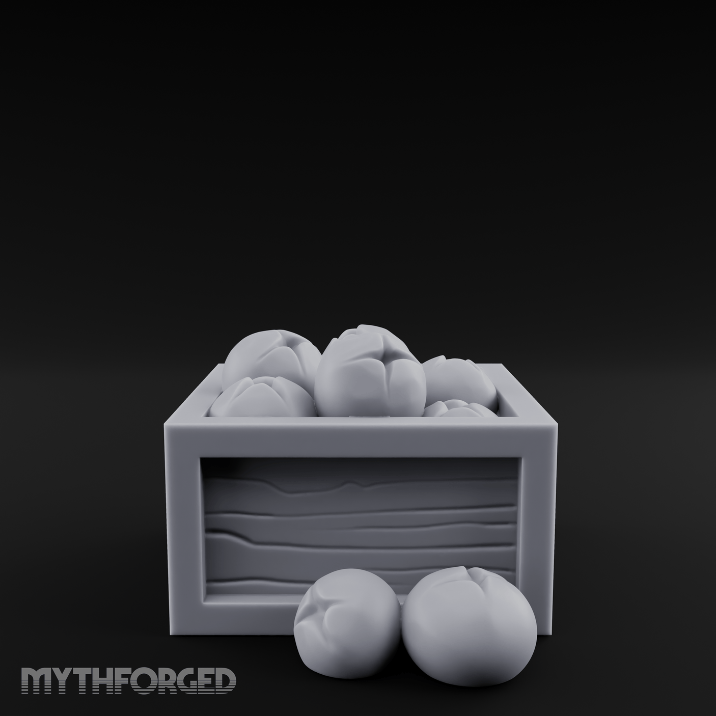 Overflowing Fruit Crate Miniature for Dungeons and Dragons, Pathfinder or other TTRPGs