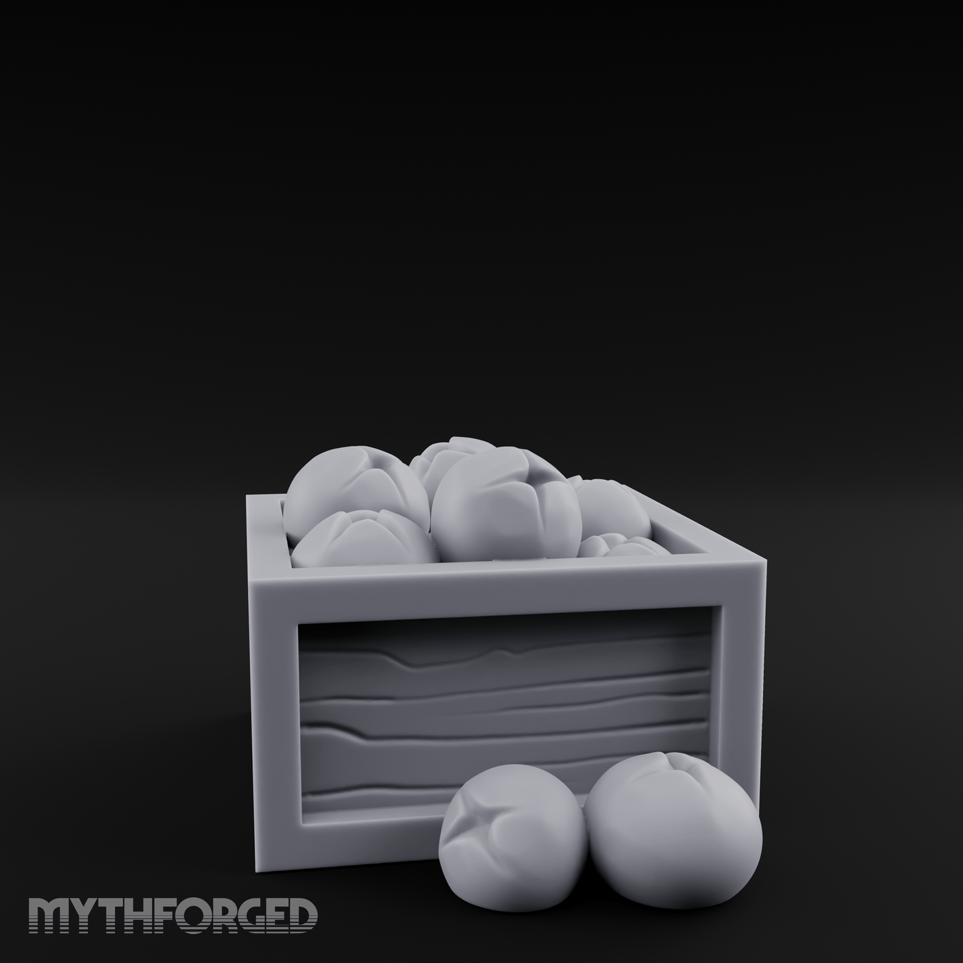 Overflowing Fruit Crate Miniature for Dungeons and Dragons, Pathfinder or other TTRPGs