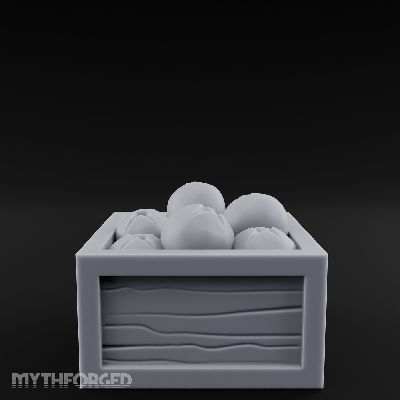 Overflowing Fruit Crate Miniature for Dungeons and Dragons, Pathfinder or other TTRPGs