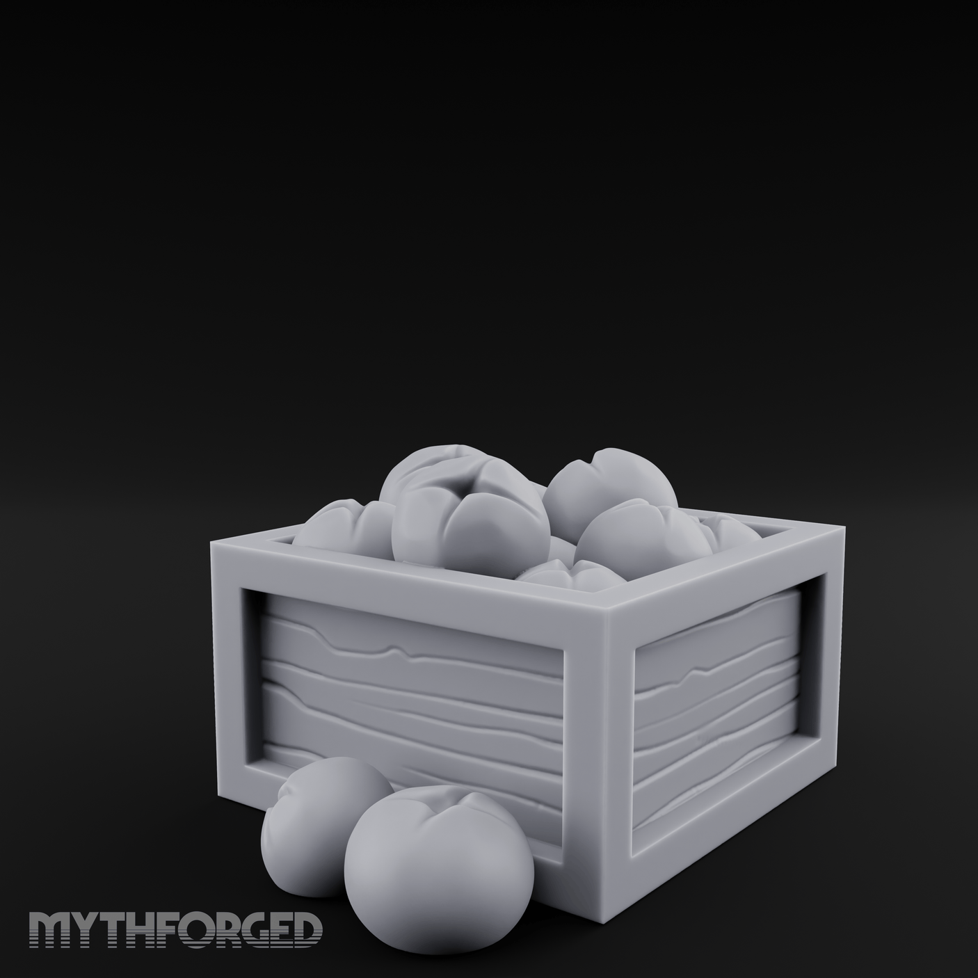Overflowing Fruit Crate Miniature for Dungeons and Dragons, Pathfinder or other TTRPGs