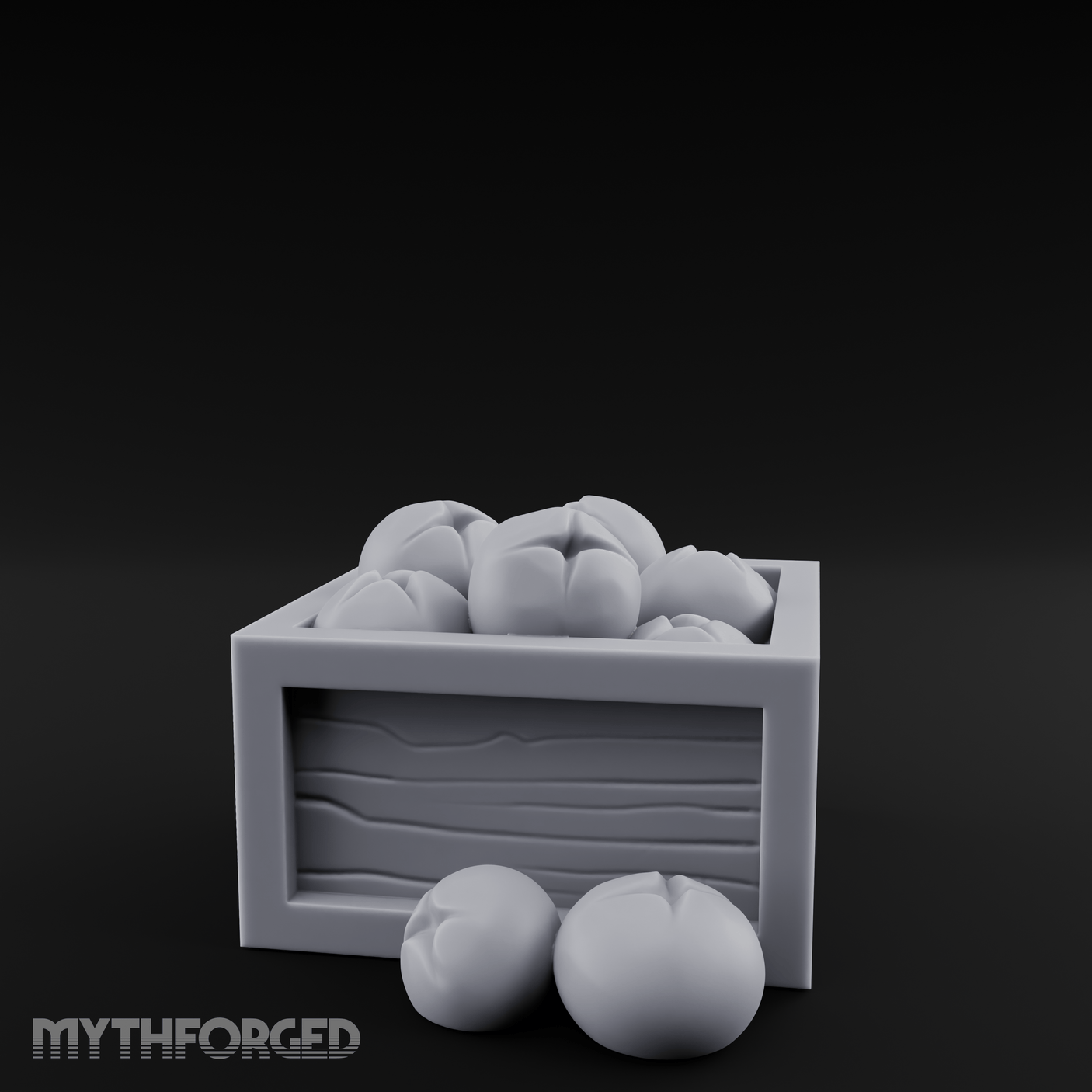 Overflowing Fruit Crate Miniature for Dungeons and Dragons, Pathfinder or other TTRPGs