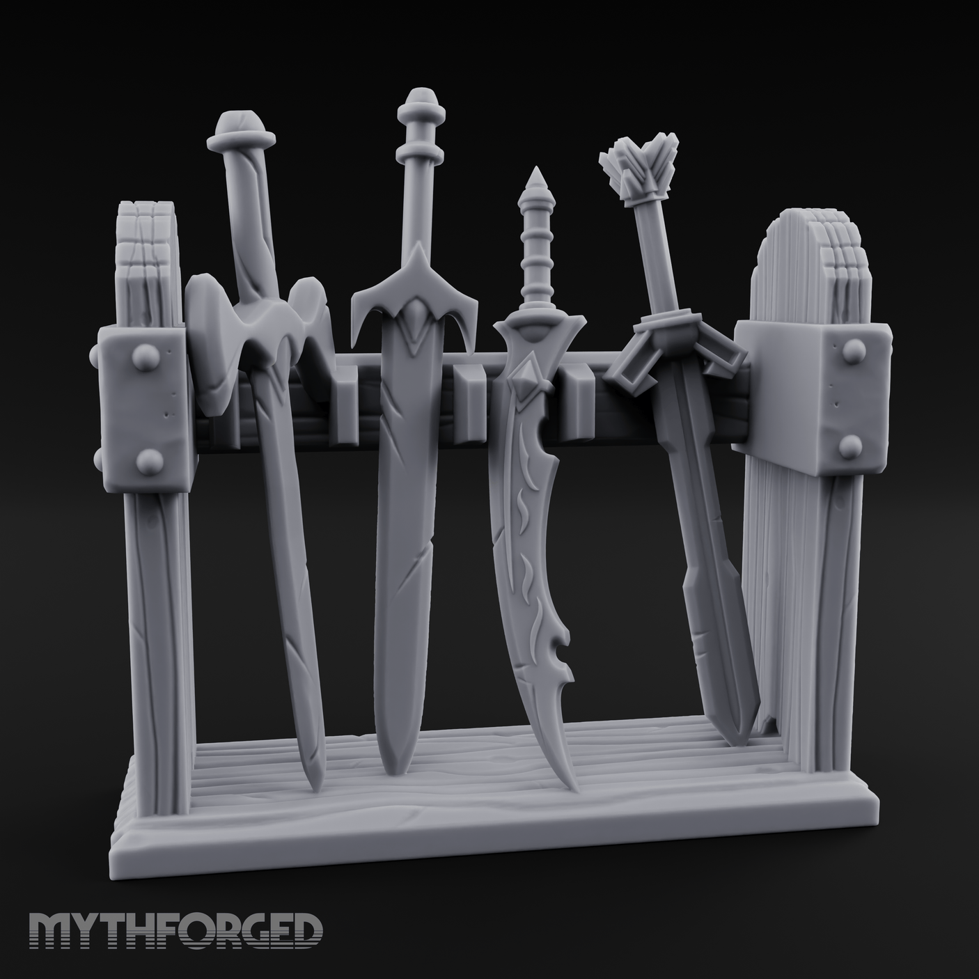 Ceremonial-Display Weapon Rack Miniature for Dungeons and Dragons, Pathfinder or other TTRPGs