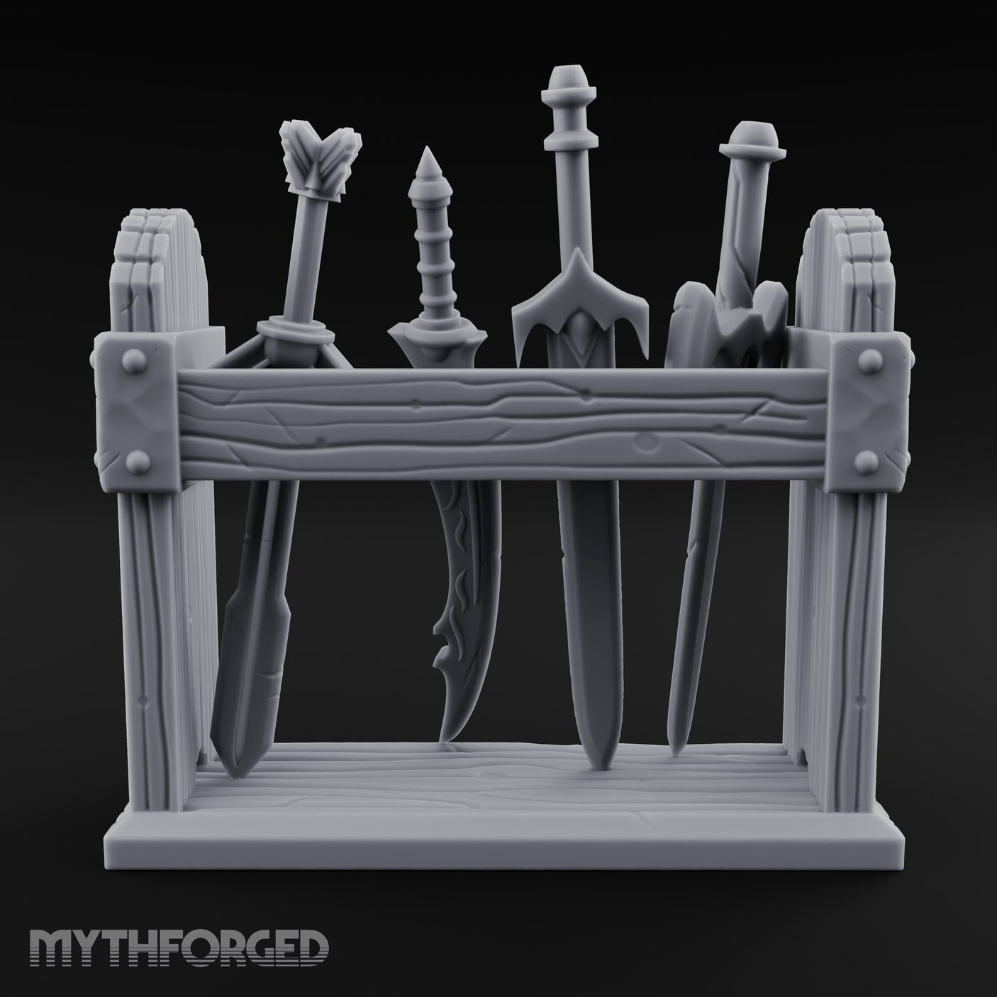 Ceremonial-Display Weapon Rack Miniature for Dungeons and Dragons, Pathfinder or other TTRPGs