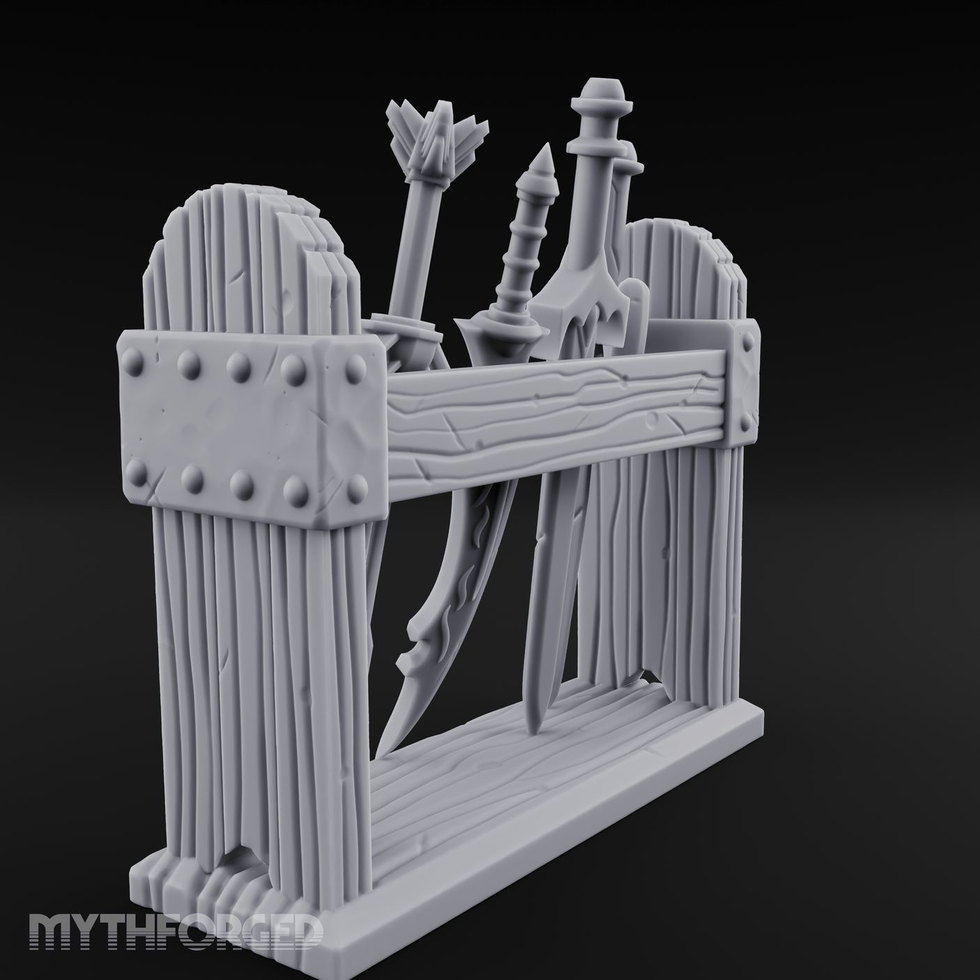 Ceremonial-Display Weapon Rack Miniature for Dungeons and Dragons, Pathfinder or other TTRPGs