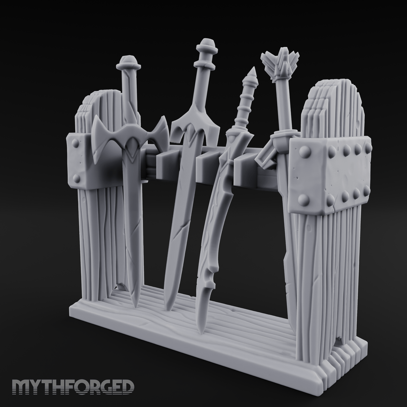 Ceremonial-Display Weapon Rack Miniature for Dungeons and Dragons, Pathfinder or other TTRPGs
