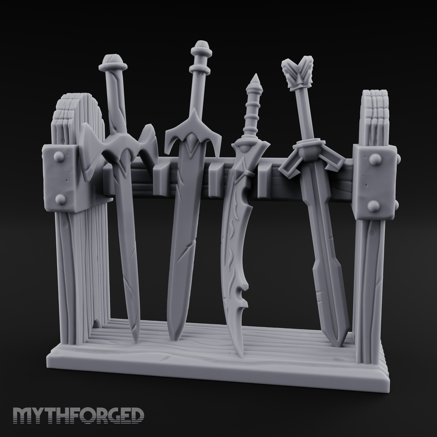 Ceremonial-Display Weapon Rack Miniature for Dungeons and Dragons, Pathfinder or other TTRPGs