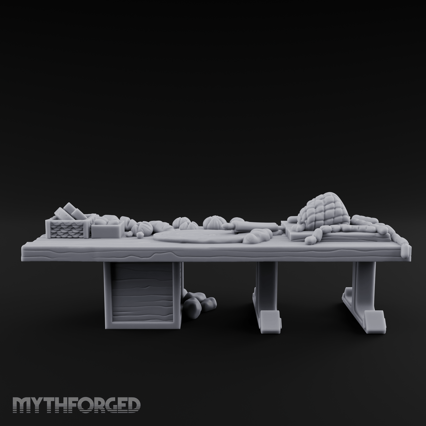 Bountiful Baker's Prep Table Miniature for Dungeons and Dragons, Pathfinder or other TTRPGs