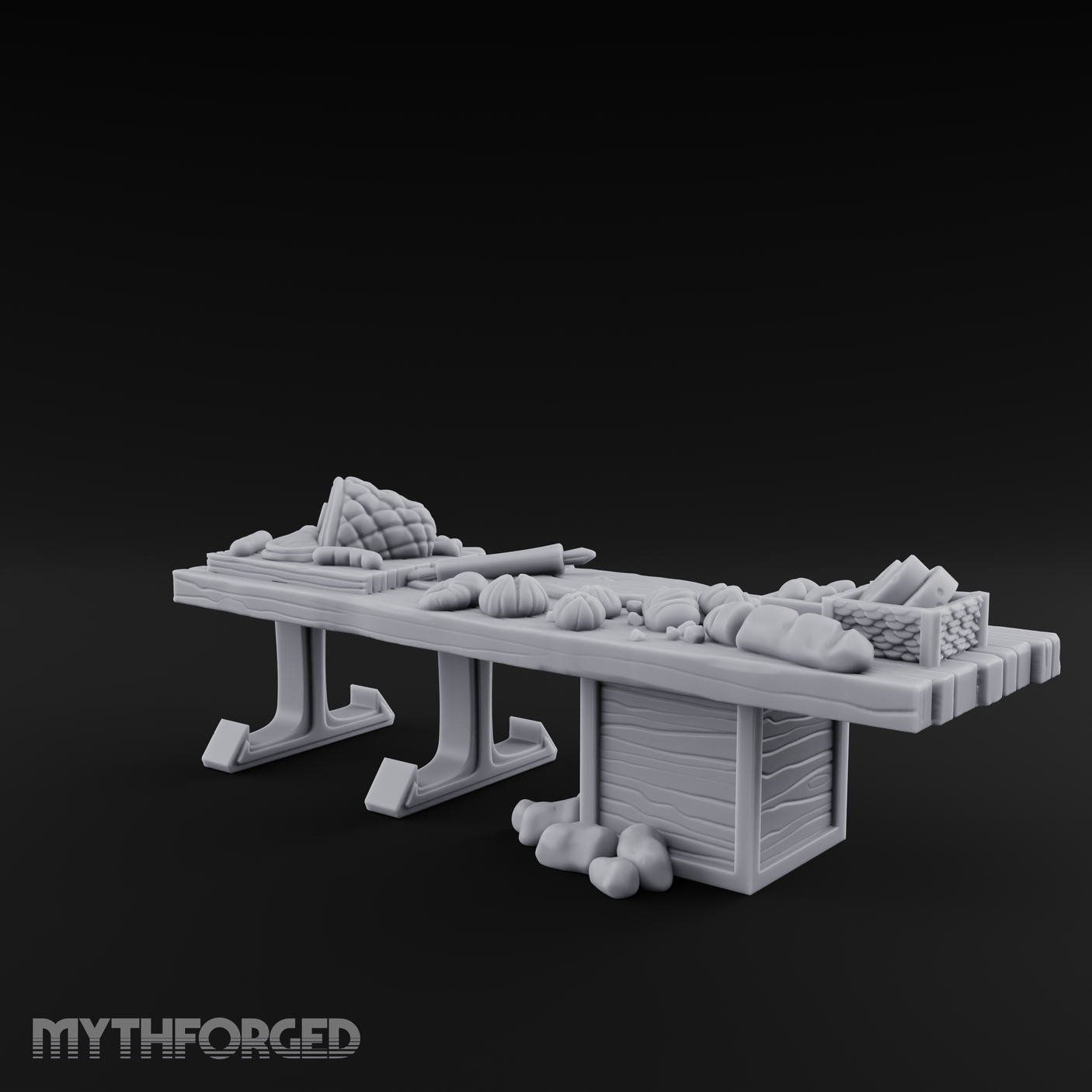 Bountiful Baker's Prep Table Miniature for Dungeons and Dragons, Pathfinder or other TTRPGs