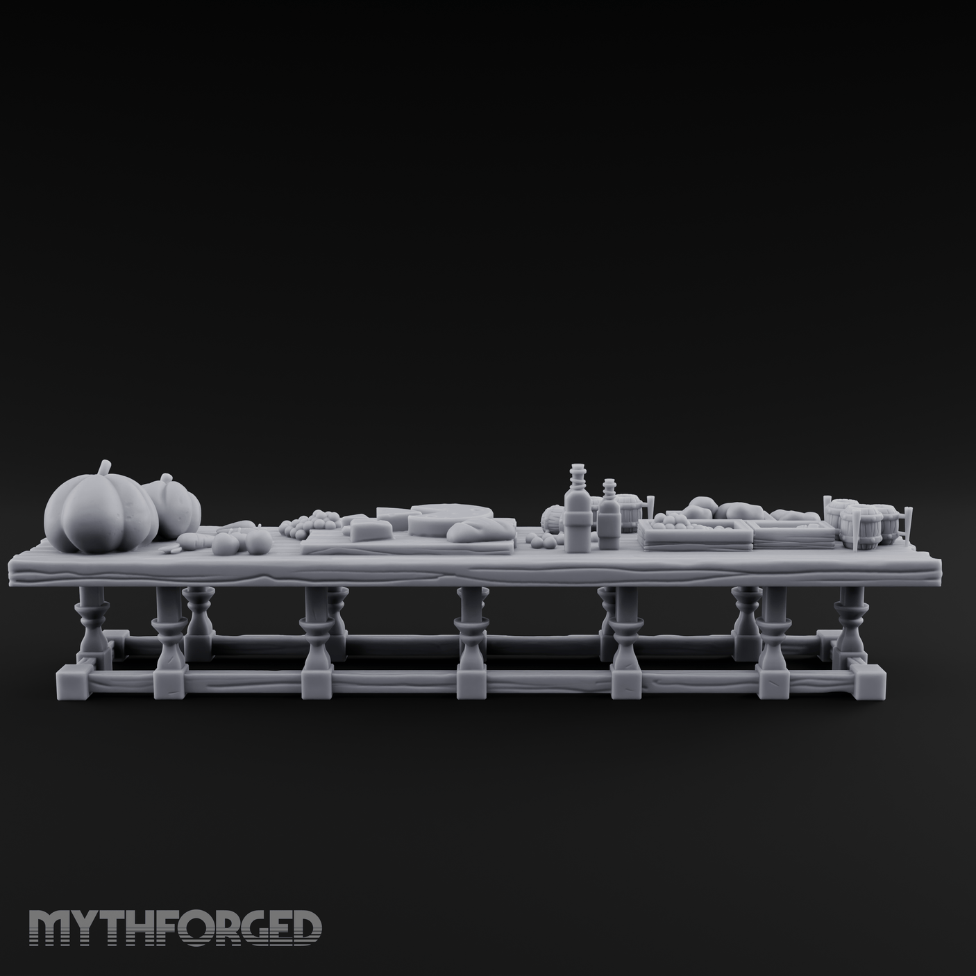 Harvest Feast Banquet Table Miniature for Dungeons and Dragons, Pathfinder or other TTRPGs