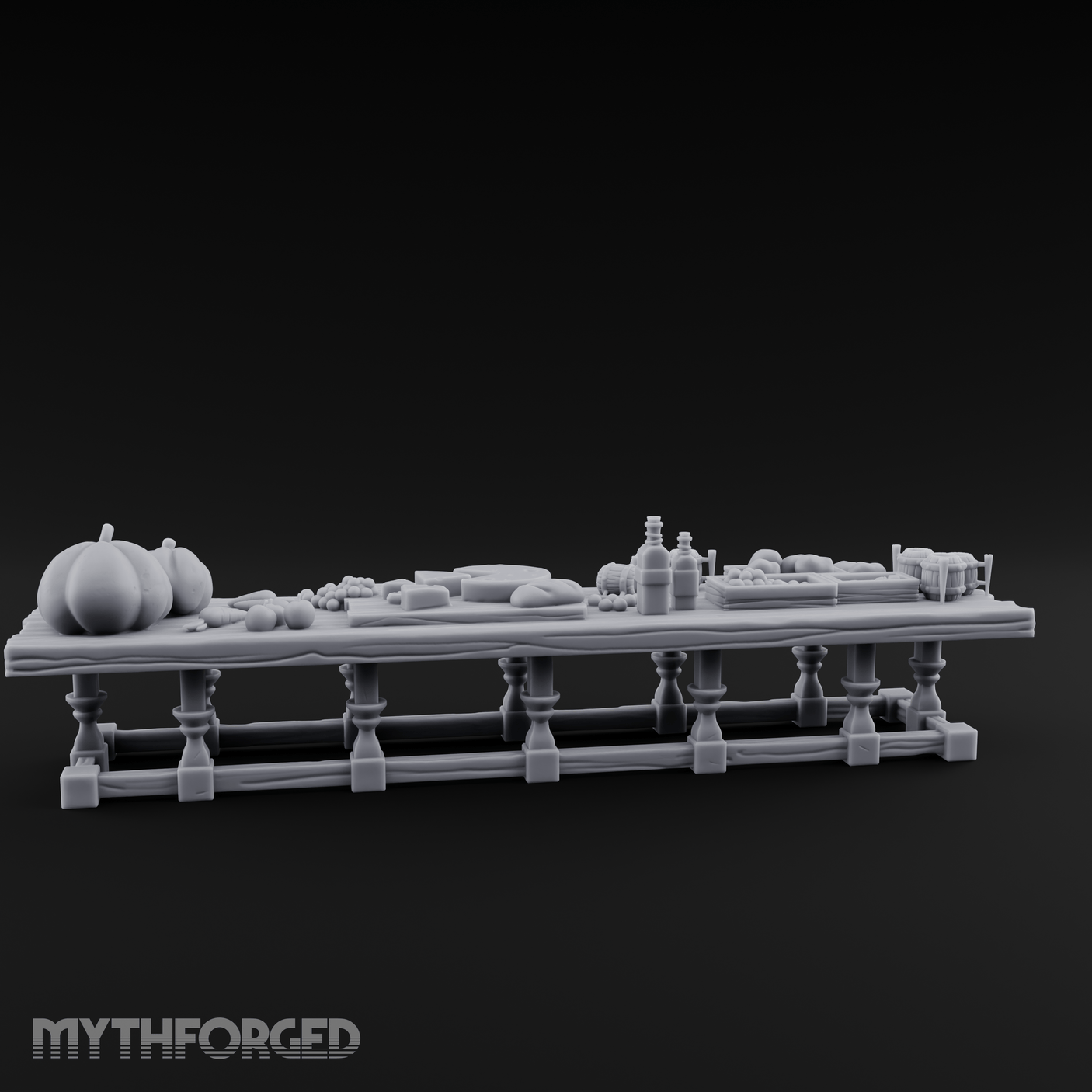 Harvest Feast Banquet Table Miniature for Dungeons and Dragons, Pathfinder or other TTRPGs