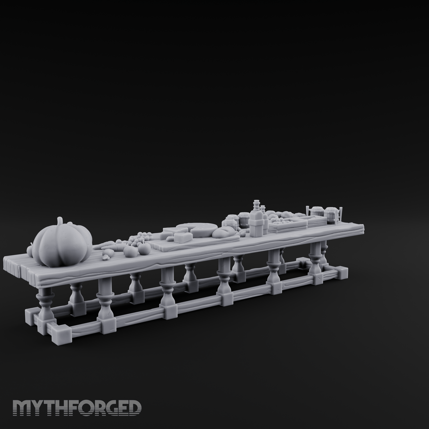 Harvest Feast Banquet Table Miniature for Dungeons and Dragons, Pathfinder or other TTRPGs