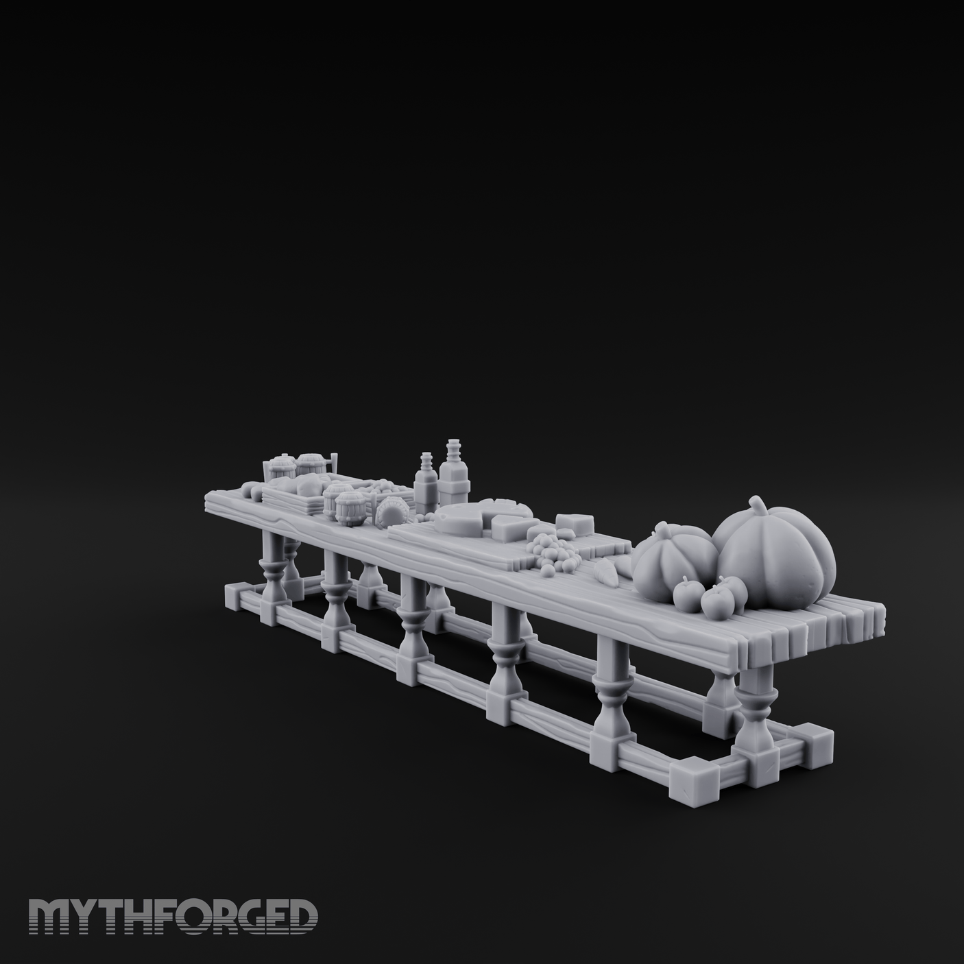 Harvest Feast Banquet Table Miniature for Dungeons and Dragons, Pathfinder or other TTRPGs