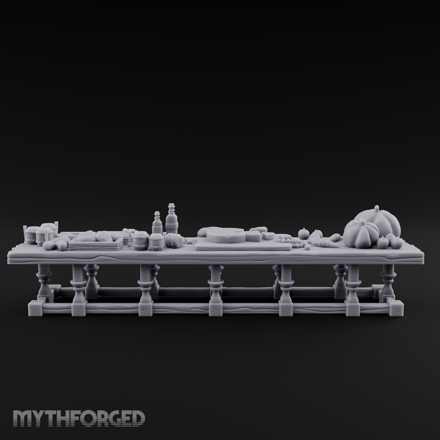 Harvest Feast Banquet Table Miniature for Dungeons and Dragons, Pathfinder or other TTRPGs