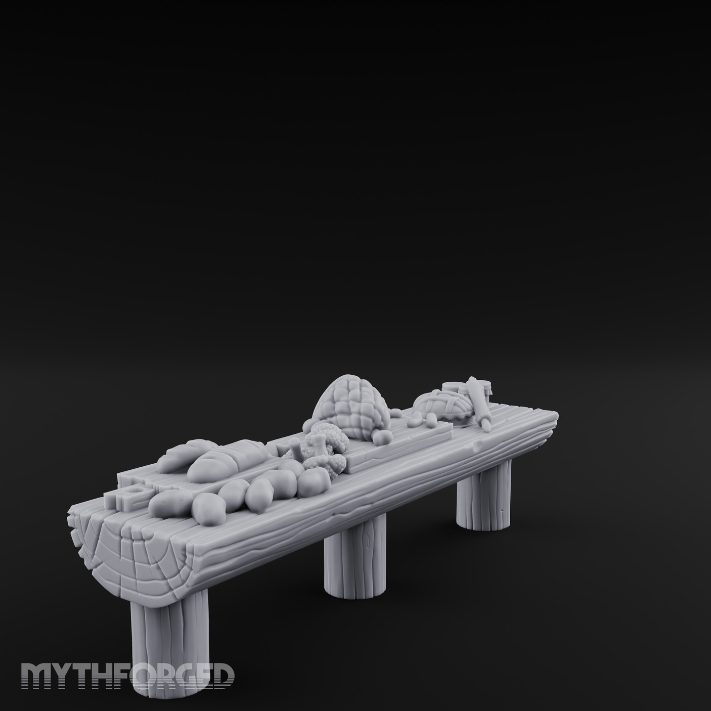 Feast-Laden Tavern Food Table Miniature for Dungeons and Dragons, Pathfinder or other TTRPGs