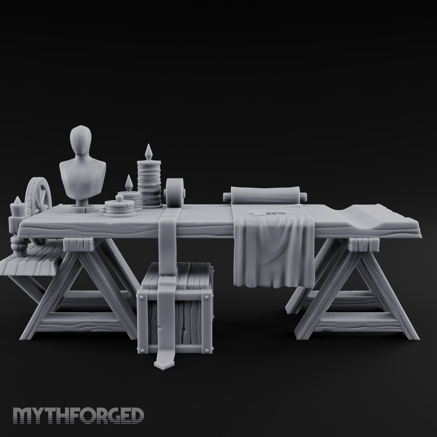 Tailored-Display Tailor's Work Table Miniature for Dungeons and Dragons, Pathfinder or other TTRPGs