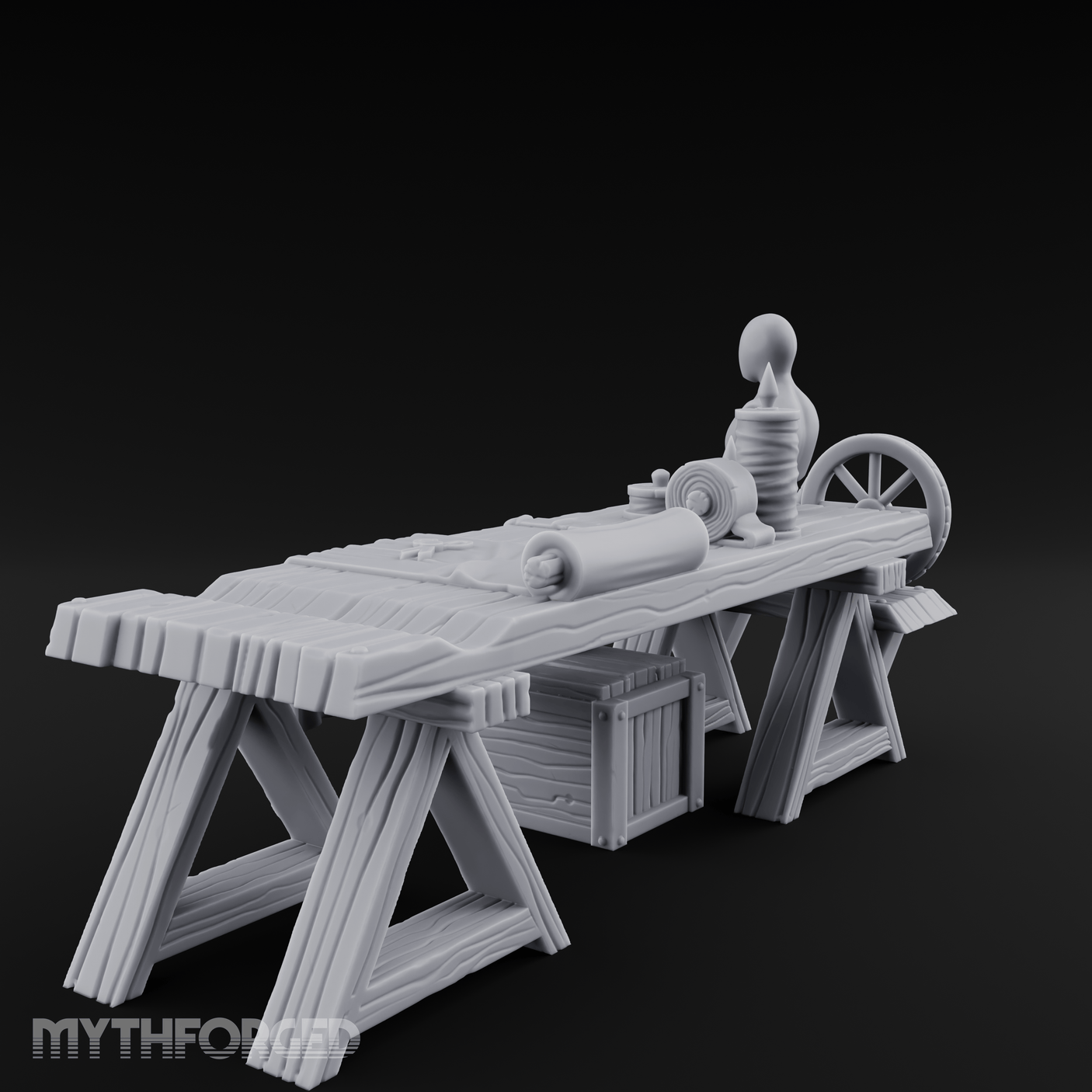Tailored-Display Tailor's Work Table Miniature for Dungeons and Dragons, Pathfinder or other TTRPGs