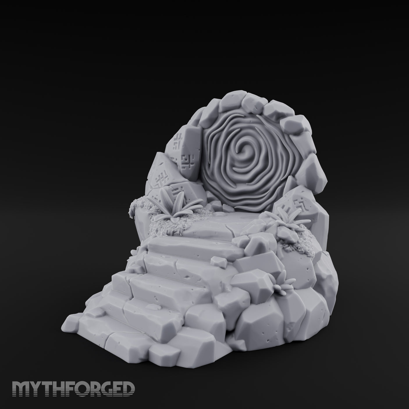 Swirling Runestone Portal Miniature for Dungeons and Dragons, Pathfinder or other TTRPGs