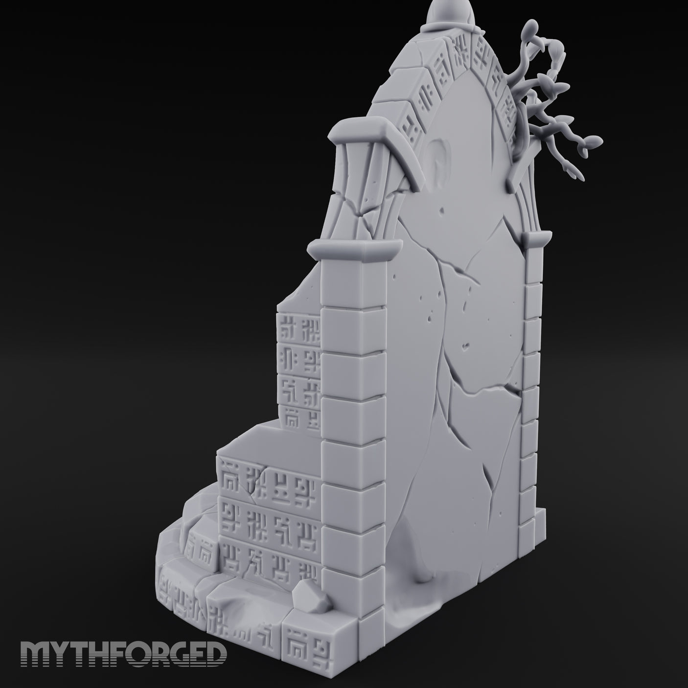 Vine-Draped Arcane Portal Shrine Miniature for Dungeons and Dragons, Pathfinder or other TTRPGs