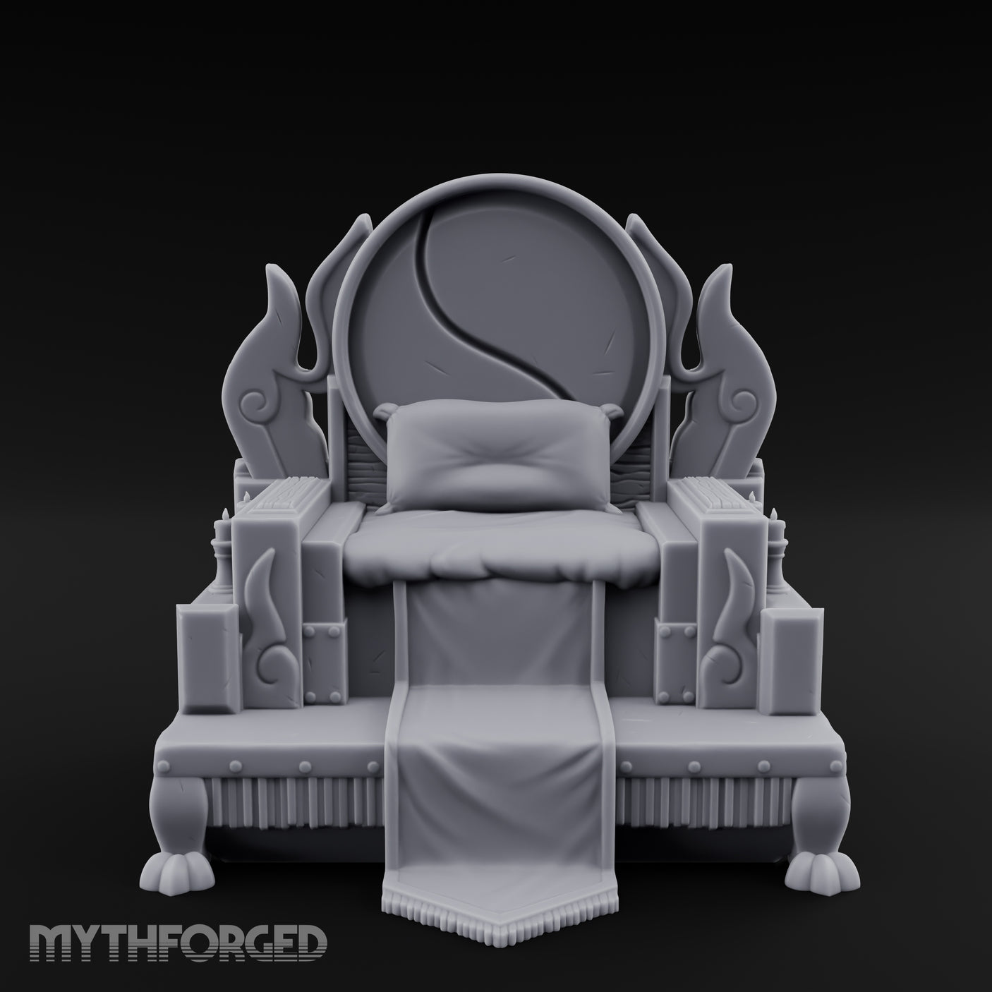 Flame-Crowned Demon Lord's Throne Miniature for Dungeons and Dragons, Pathfinder or other TTRPGs