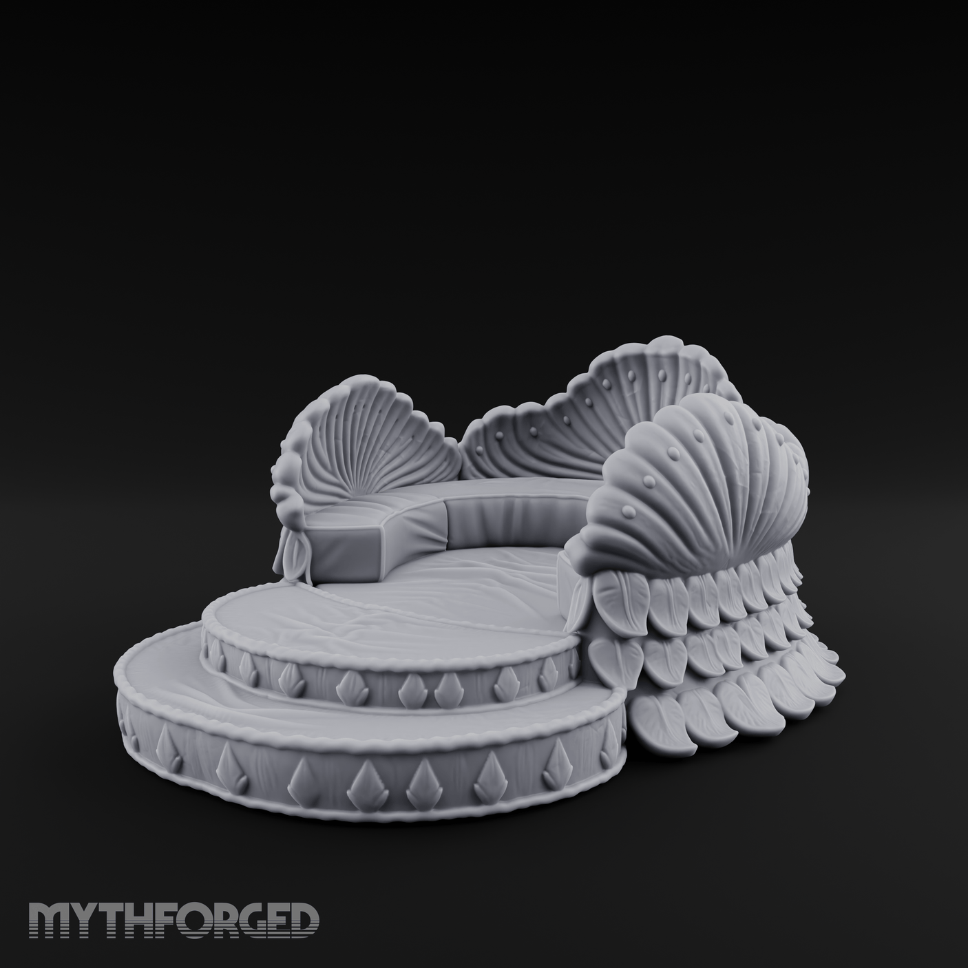 Shell-Crowned Ritual Throne Miniature for Dungeons and Dragons, Pathfinder or other TTRPGs