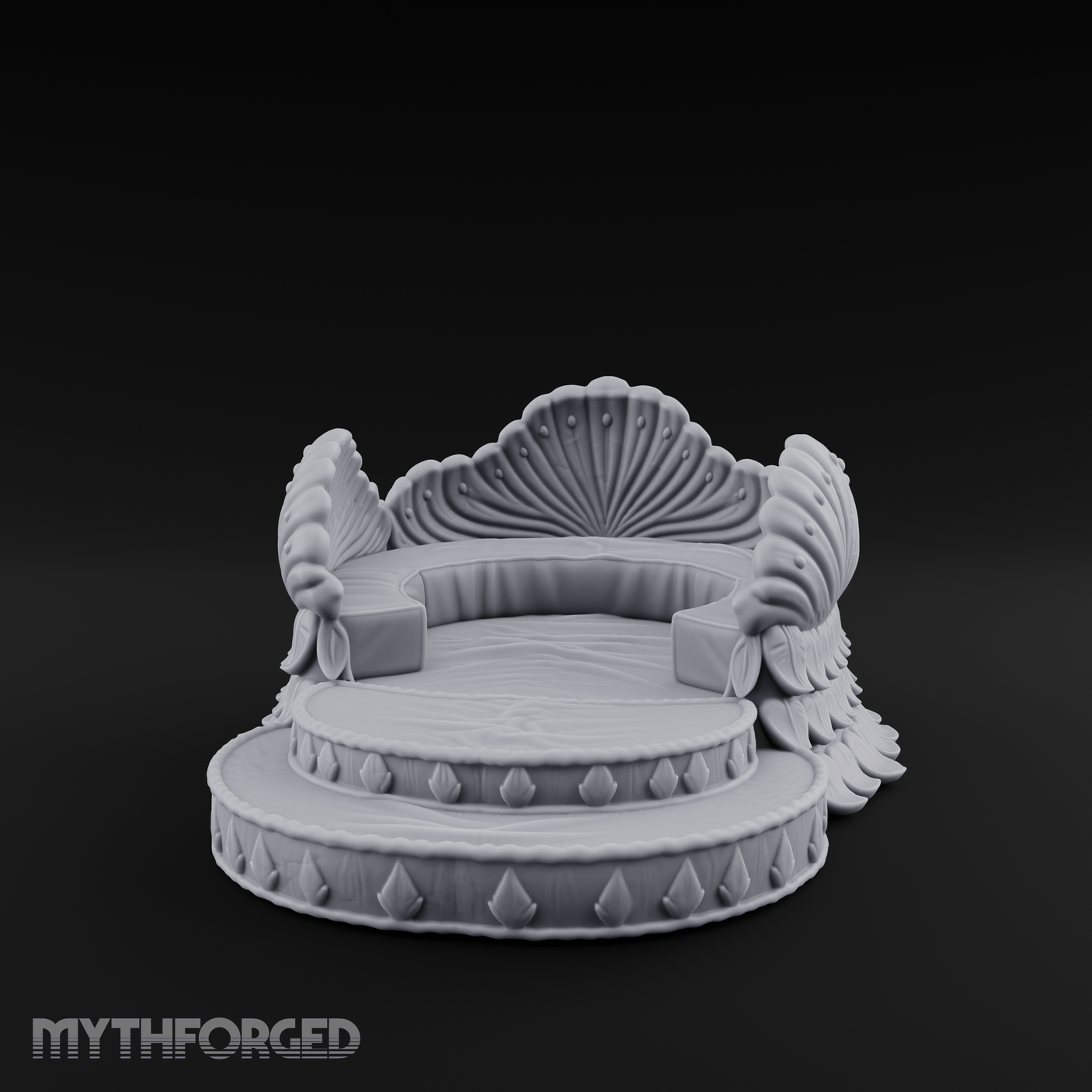 Shell-Crowned Ritual Throne Miniature for Dungeons and Dragons, Pathfinder or other TTRPGs