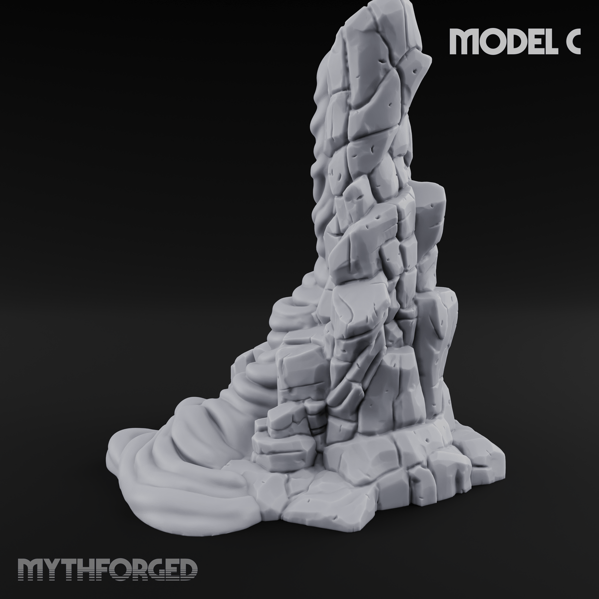 Rugged Lava Terrain C Miniature for Dungeons and Dragons, Pathfinder or other TTRPGs