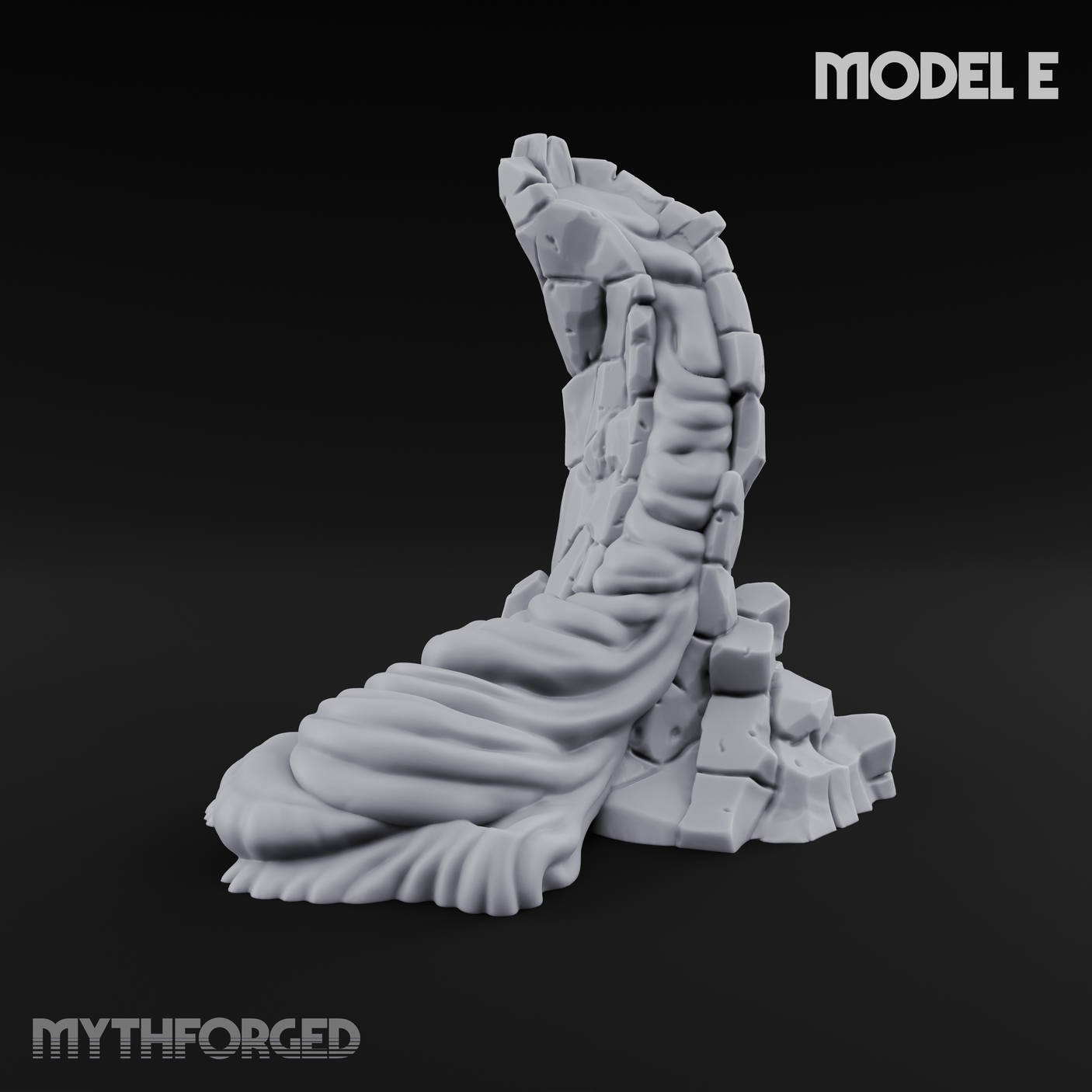 Rugged Lava Terrain E Miniature for Dungeons and Dragons, Pathfinder or other TTRPGs