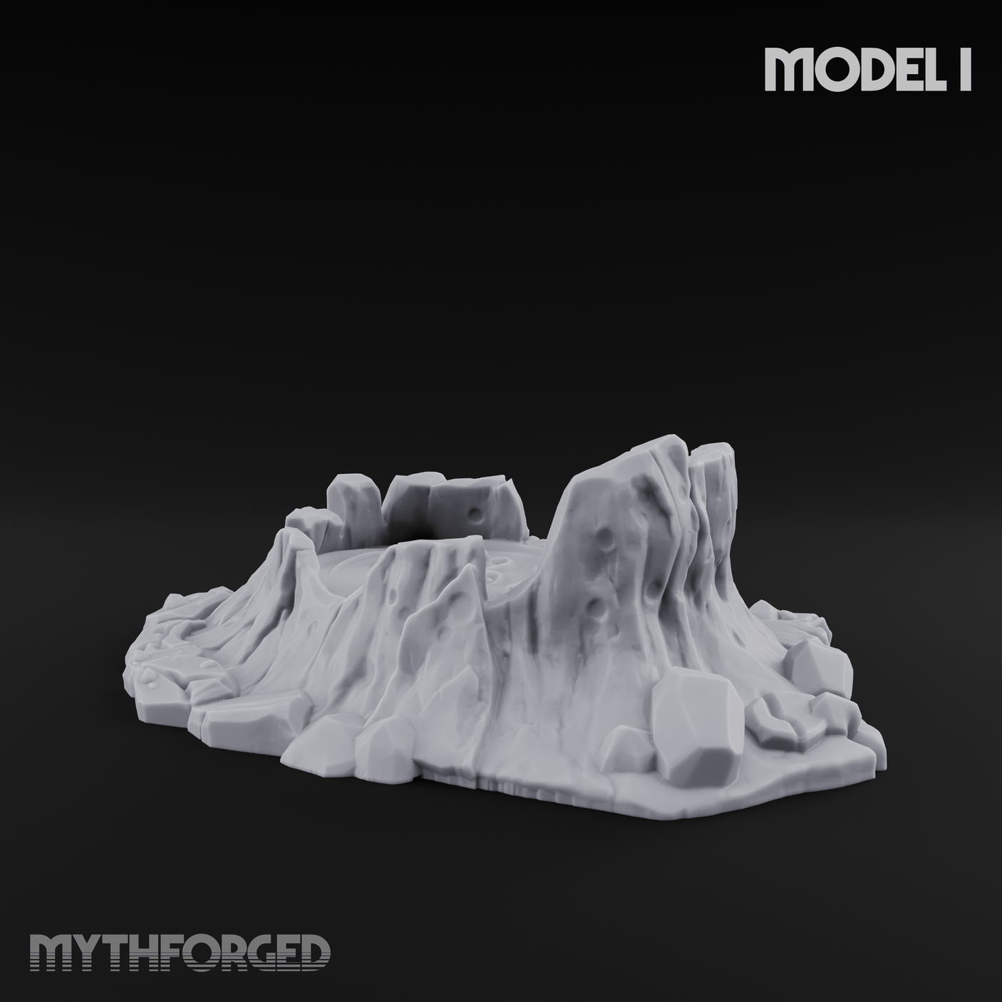 Rugged Lava Terrain I Miniature for Dungeons and Dragons, Pathfinder or other TTRPGs